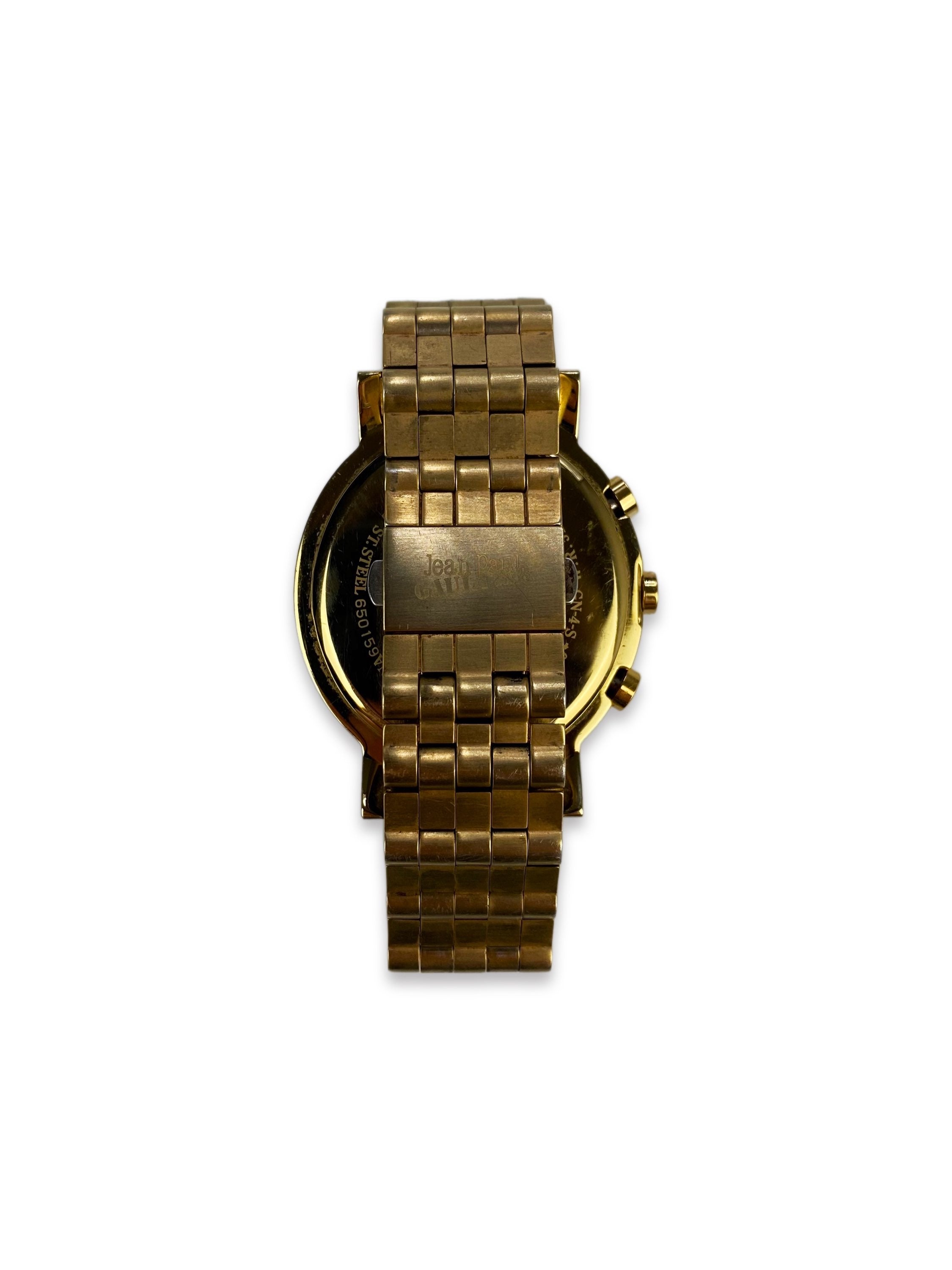90s Jean Paul Gaultier Distorted Space Age Golden Watch