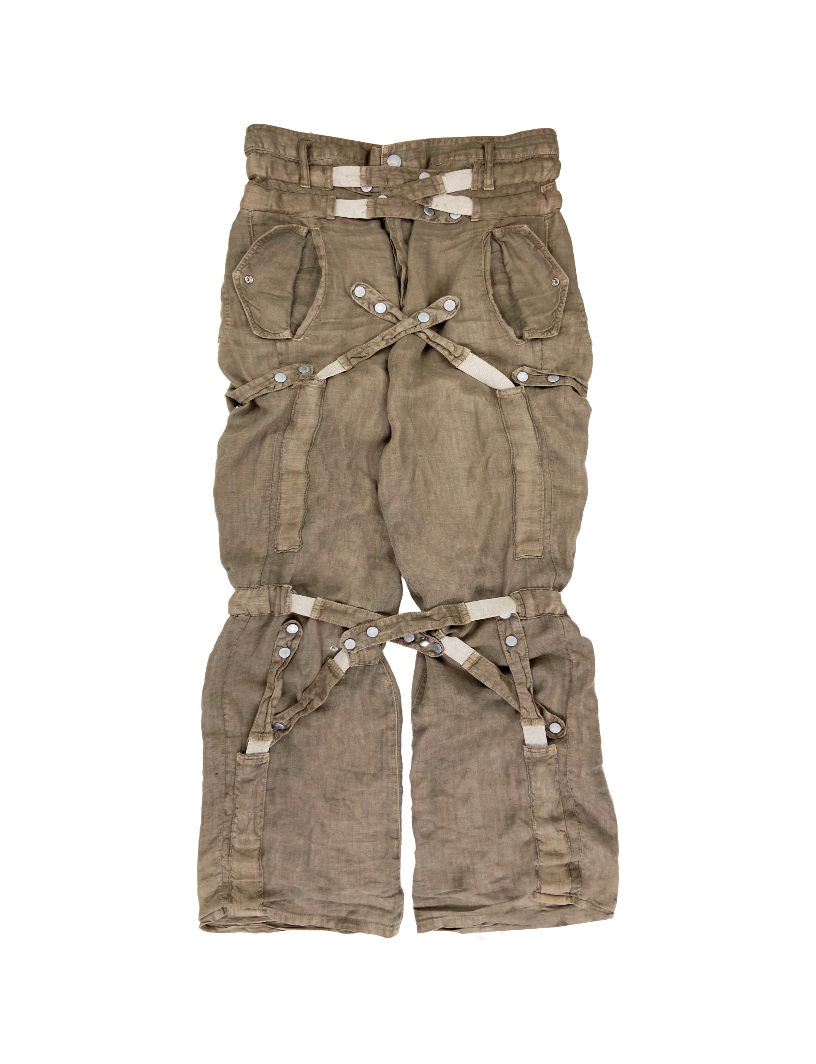 2000’s Dolce &amp; Gabbana Bondage Strap Linen Cargos