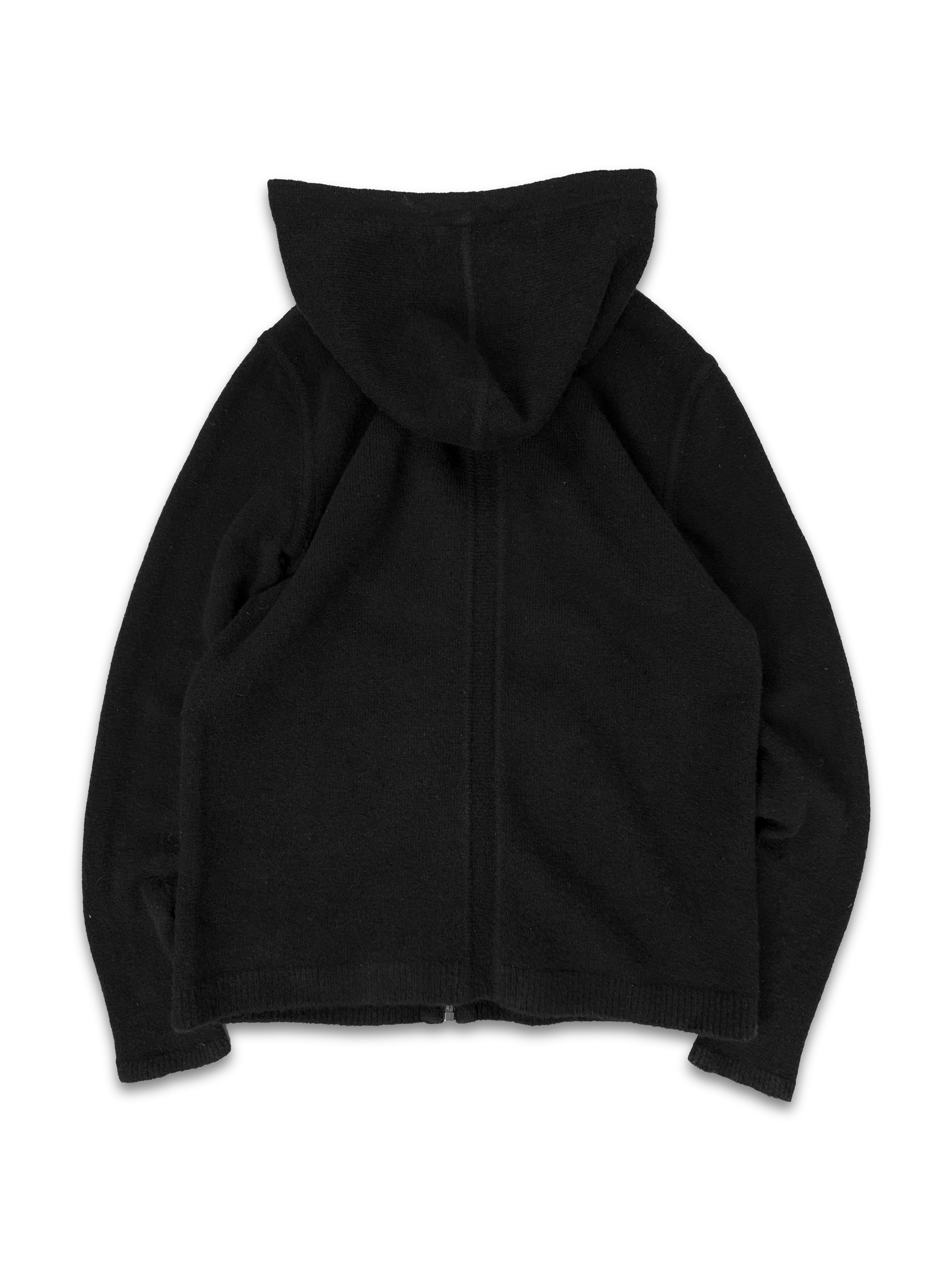 AW18 Rick Owens ‘Sisyphus’ Yak Wool Full-zip Black Hoodie