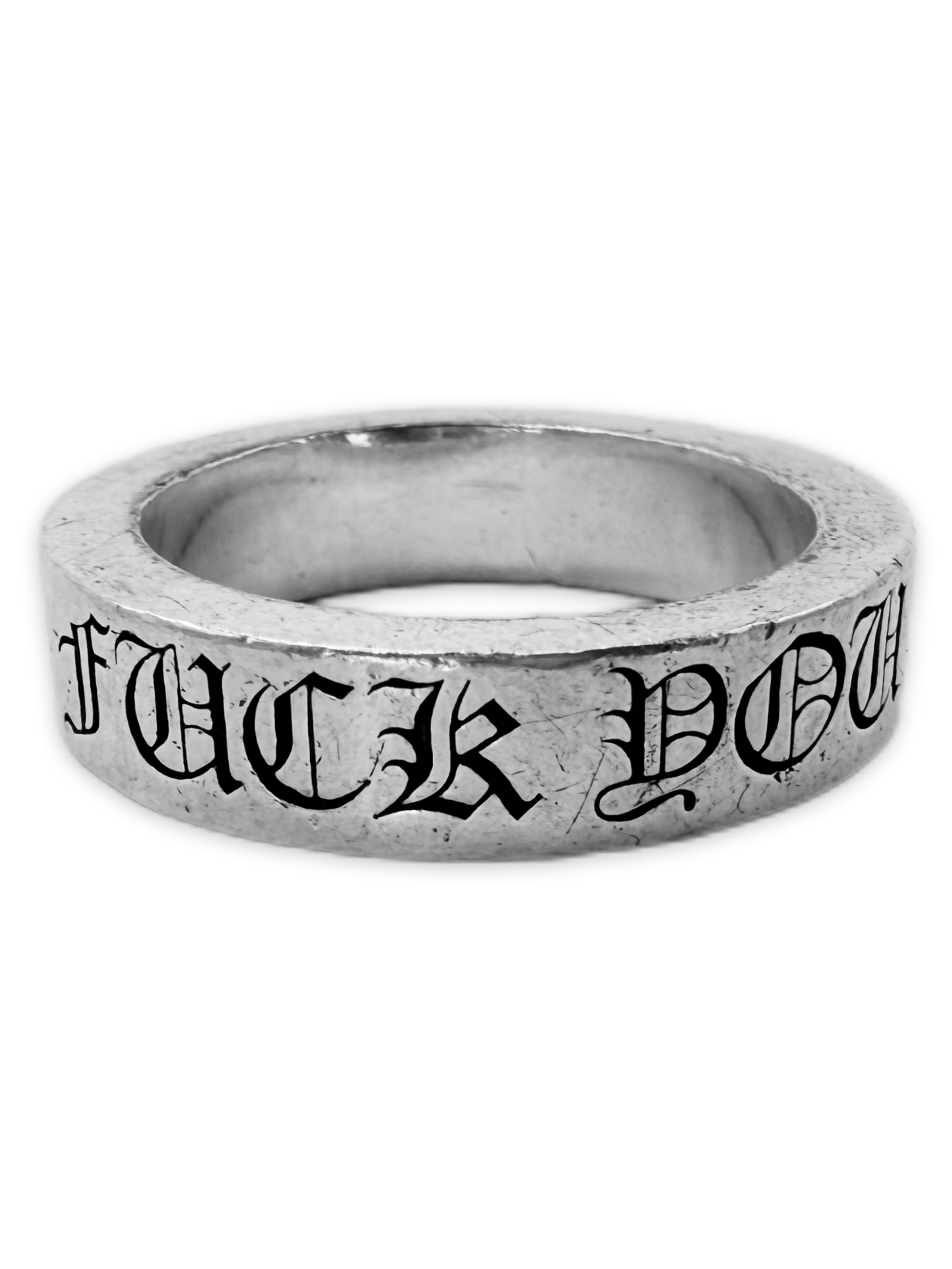 Chrome Hearts ‘F*ck You’ .925 Silver Etched Spacer Ring