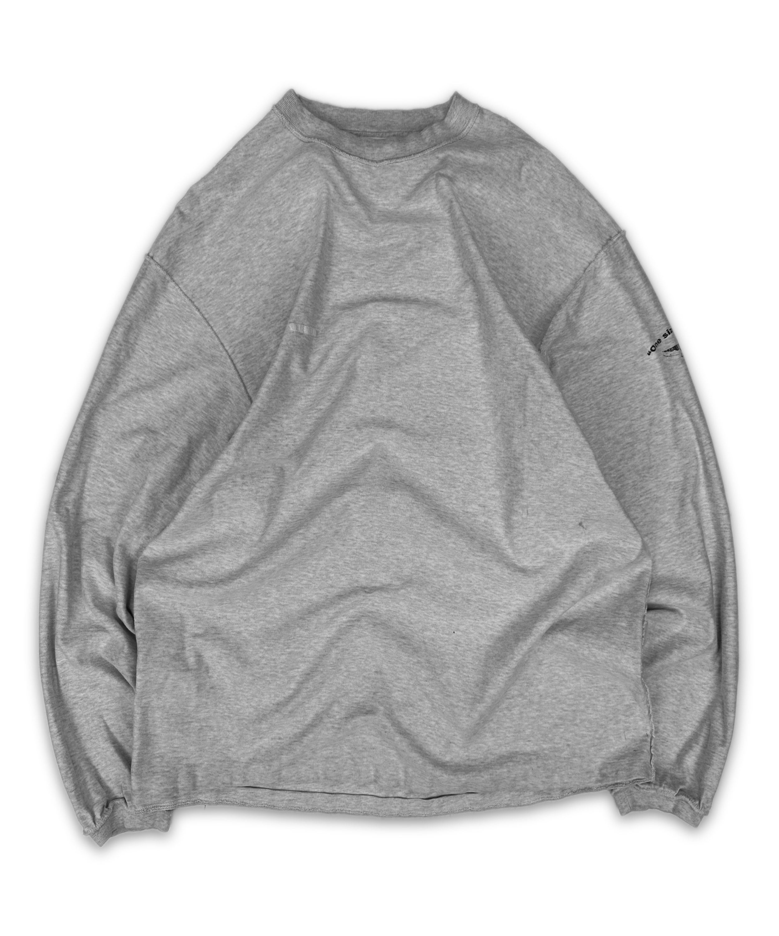 AW19 Vêtements ‘Inside Out’ Tag Grey Oversized Long Sleeve Shirt