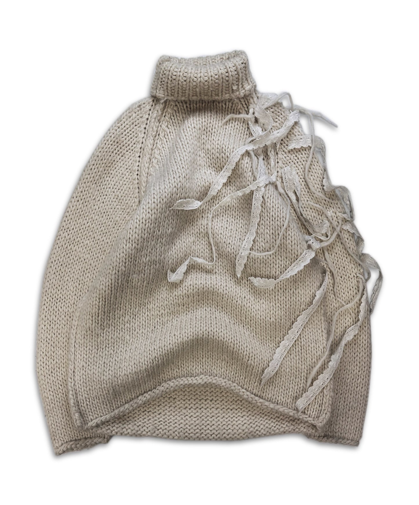 90s Yohji Yamamoto SAMPLE ‘Tassel’ Chunky Knit Turtleneck Sweater