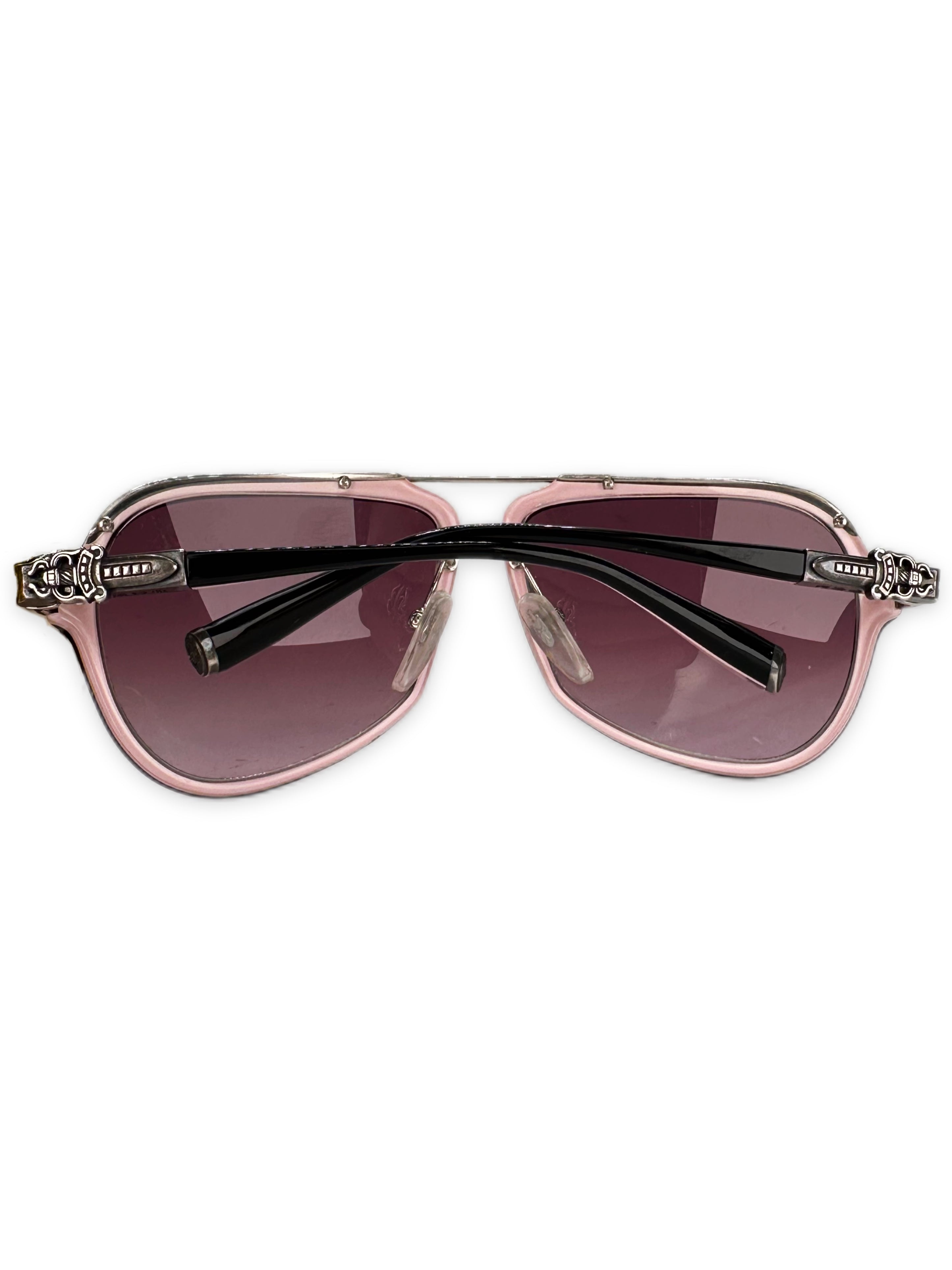 Chrome Hearts ‘Straight Up’ Dagger Pink Silver Aviator Sunglasses