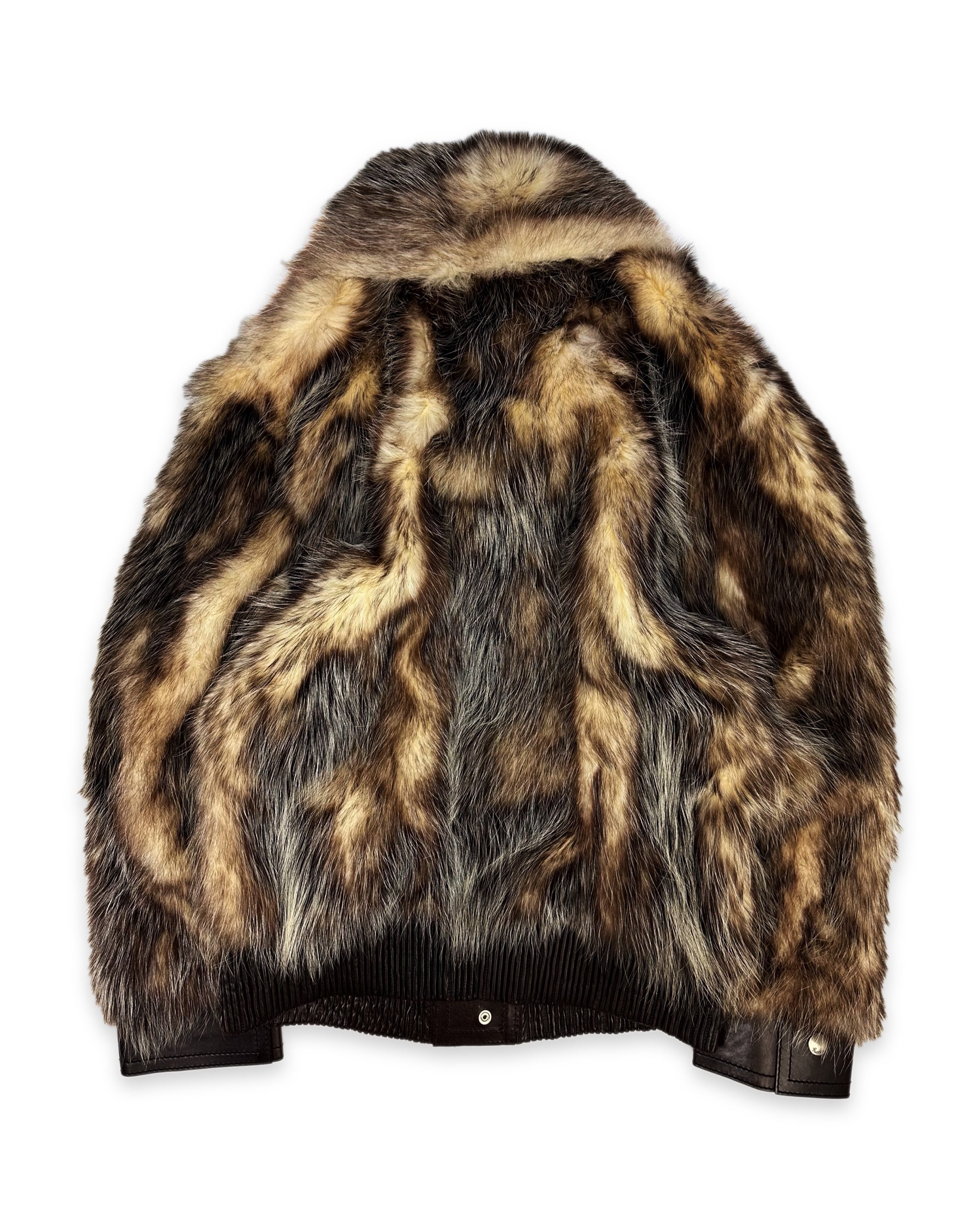 00s Gucci by Tom Ford ‘Racoon Fur’ Leather D-Ring Jacket