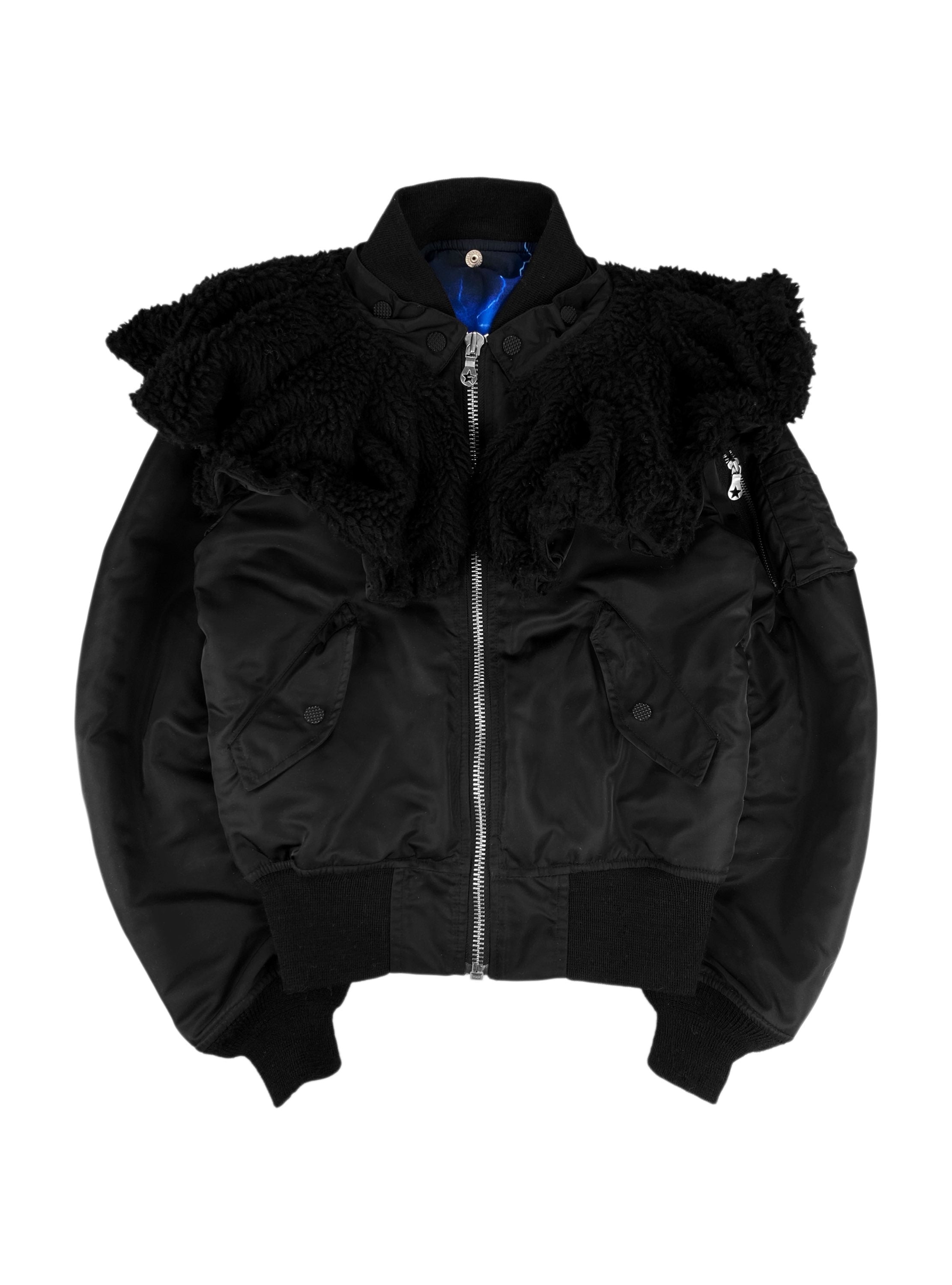 AW11 Phenomenon 3D ‘Cross’ MA-1 Reversible Fur Bomber Jacket