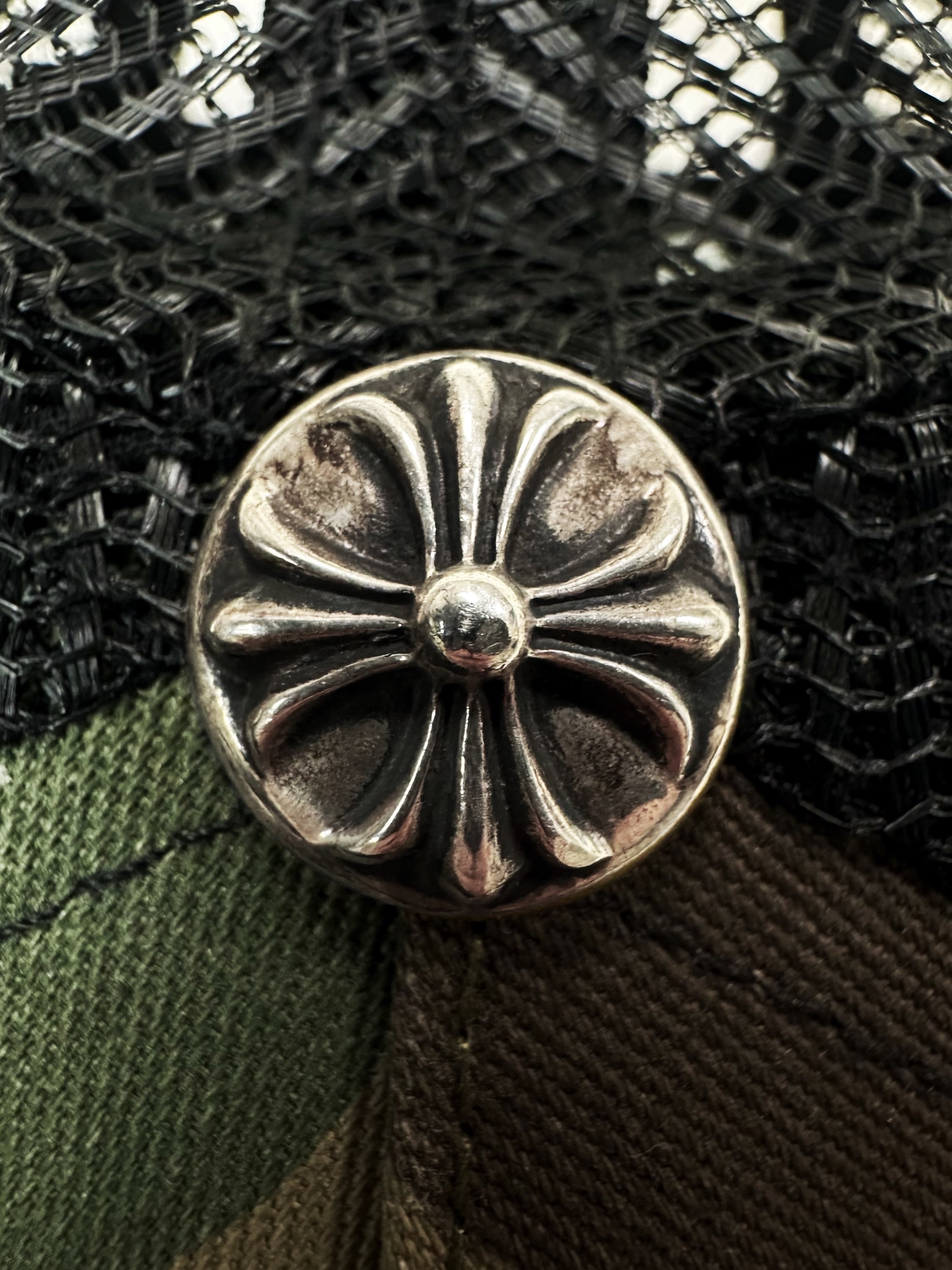 Chrome Hearts Camo Cross Patch Holly Mesh Trucker Hat