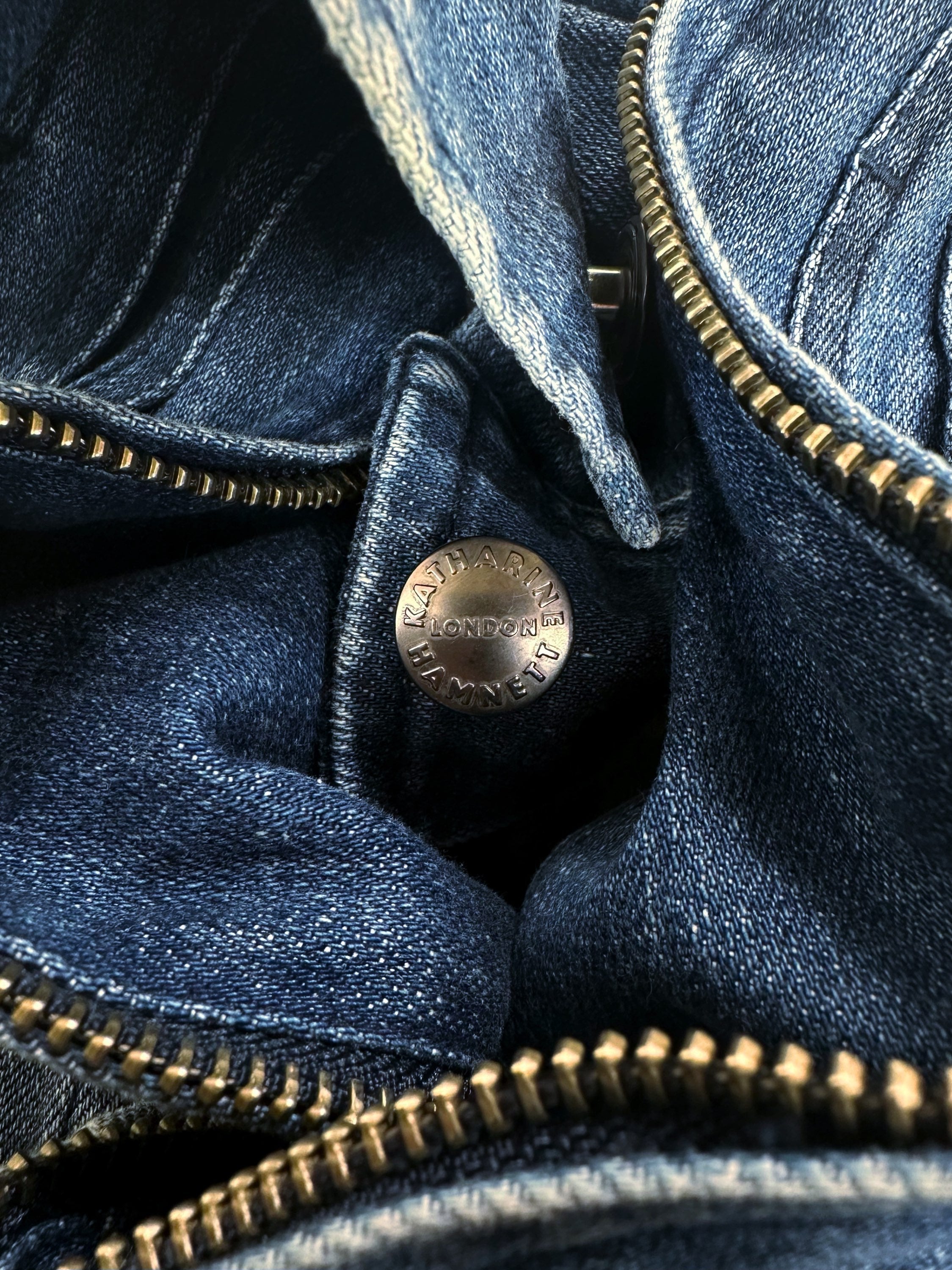 00s Katharine Hamnett Blue Wash Denim Trucker Jacket