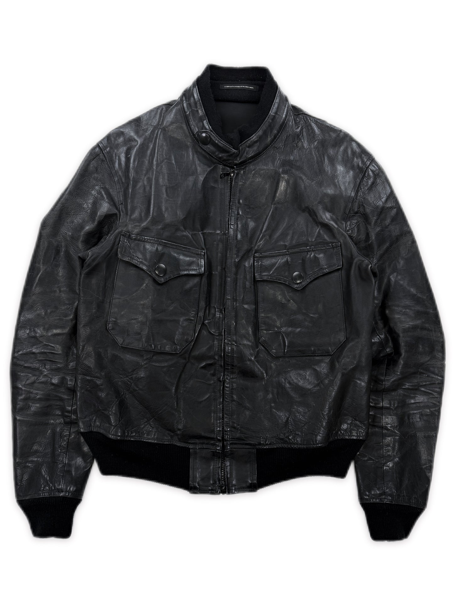 AW08 Yohji Yamamoto x Justin Davis Y’s Pin Up Uzi Leather Bomber Jacket
