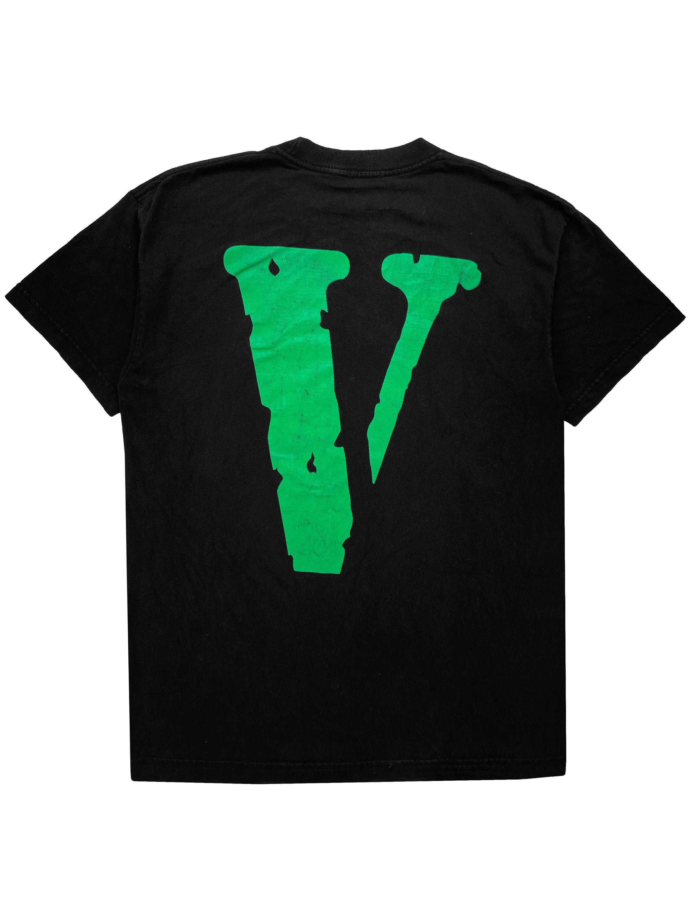 Vlone “V” Green Staple Graphic Black T-Shirt