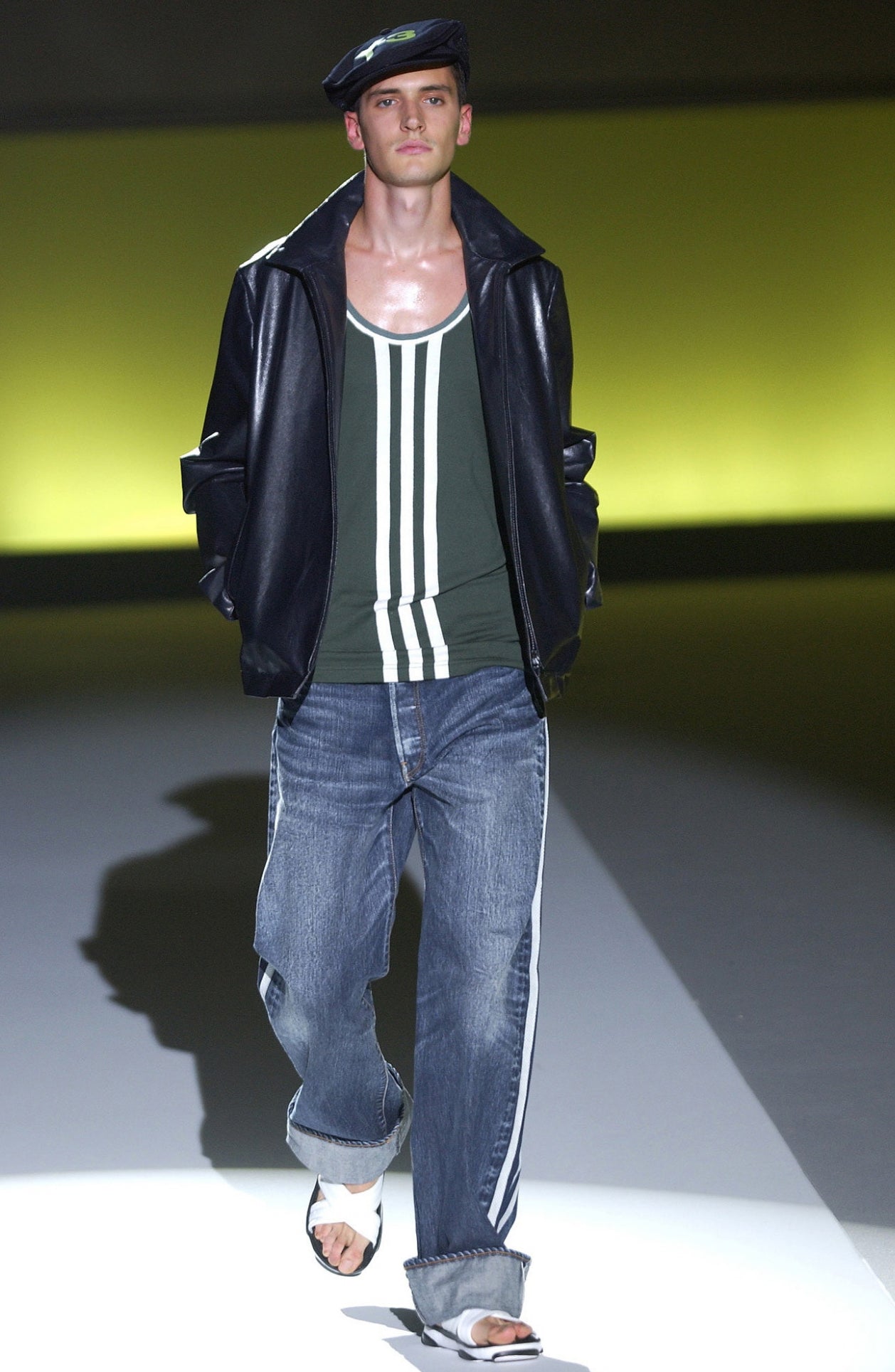 SS04 Yohji Yamamoto Y-3 X Adidas 65/100 ‘Three Stripe’ Spotted Horse Denim