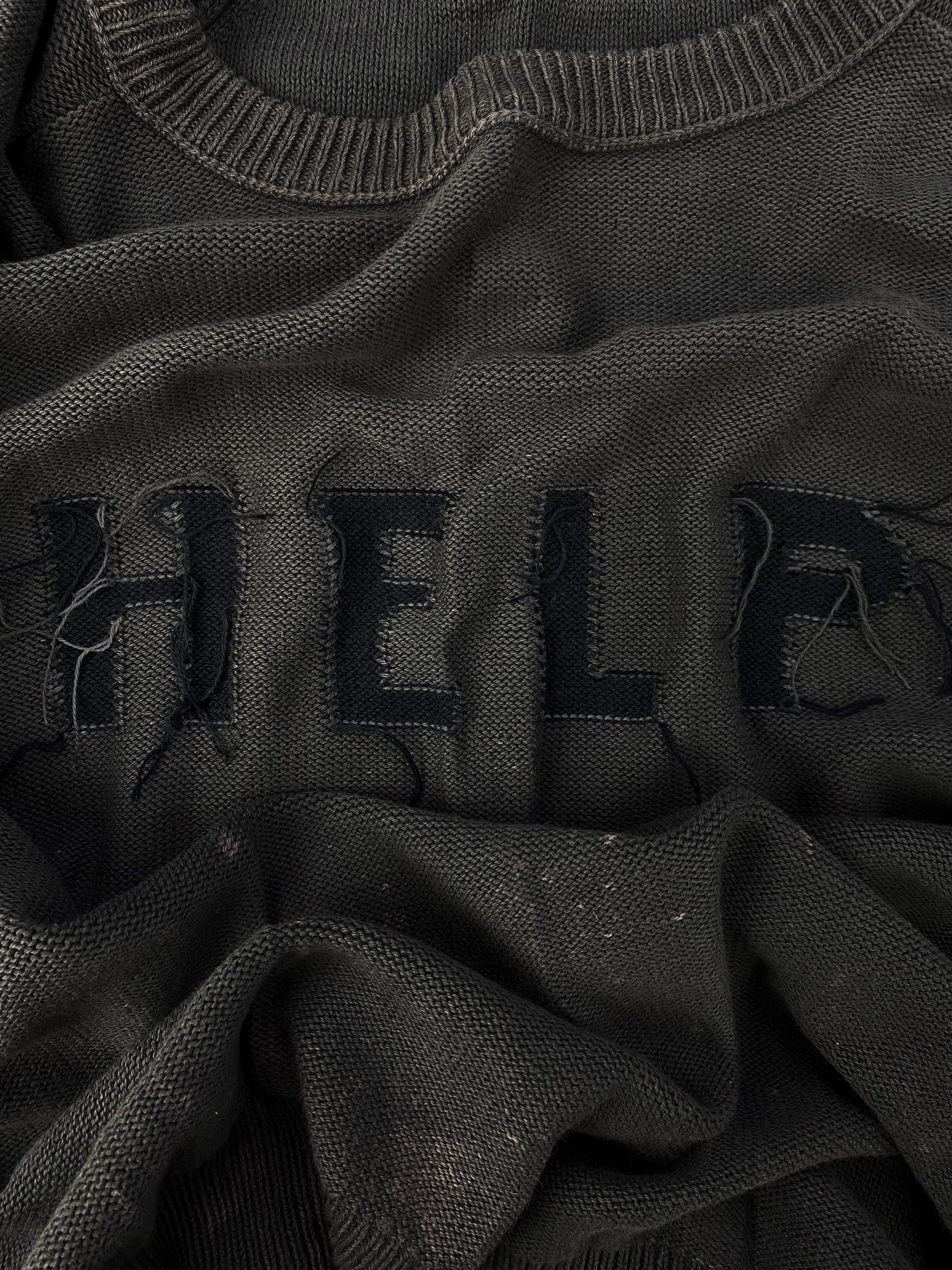 SS06 Maison Margiela ‘Help’ Distressed Grey Knitted Sweater