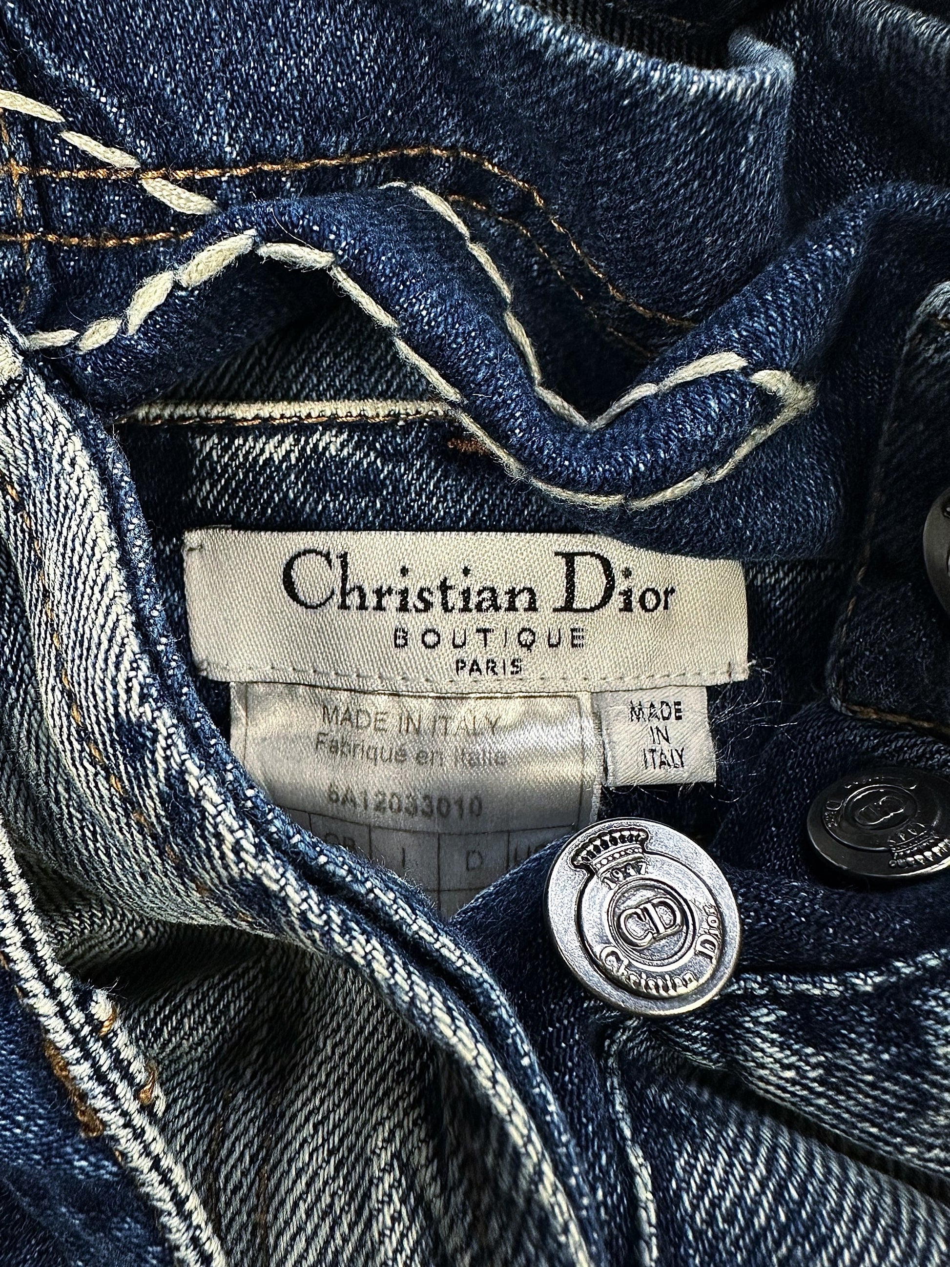 AW06 Dior by John Galliano ‘Abstract’ Emboridered Denim Mini Skirt
