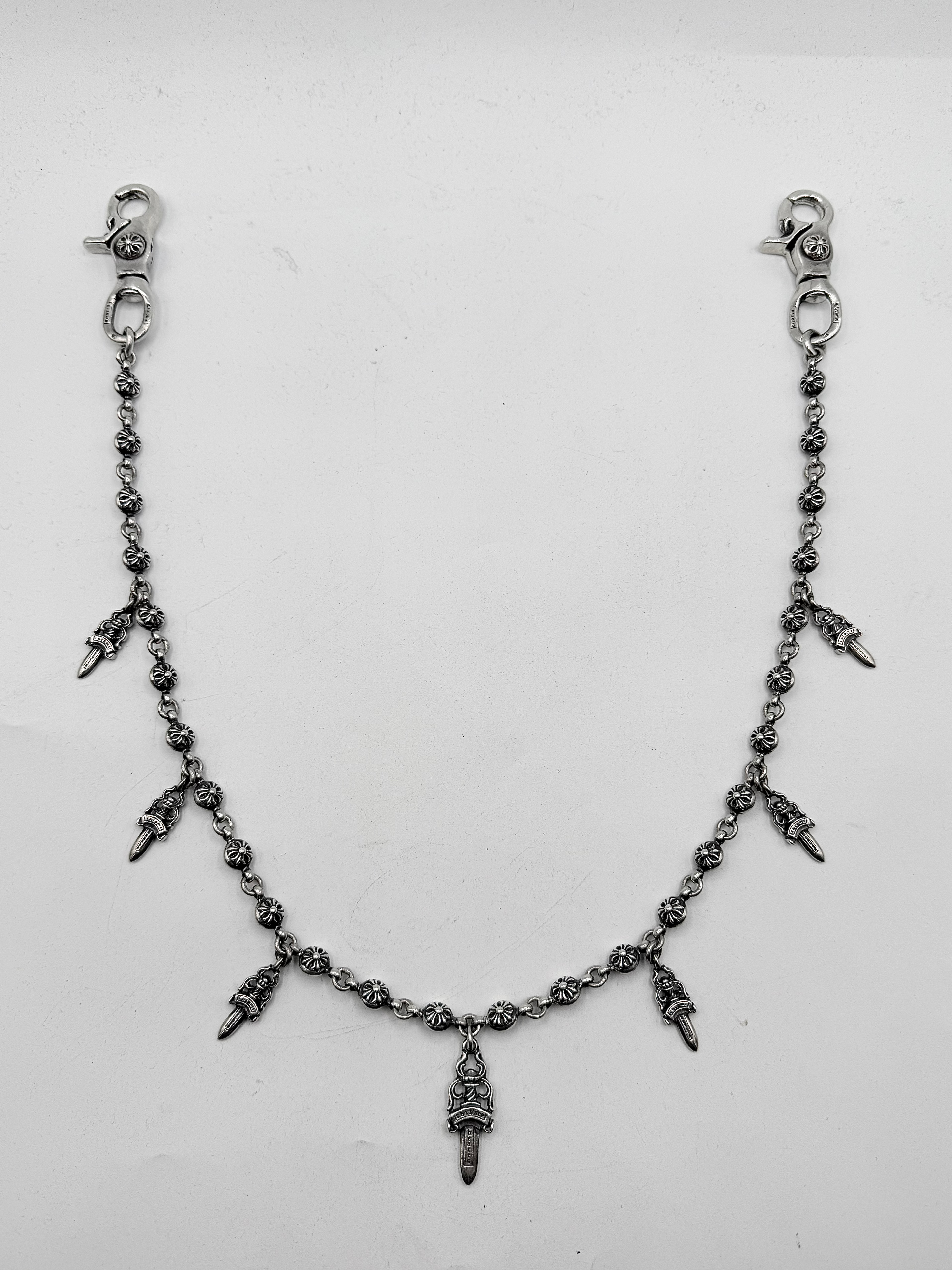 Chrome Hearts 28 in Dagger Pendant Cross Ball Wallet Chain