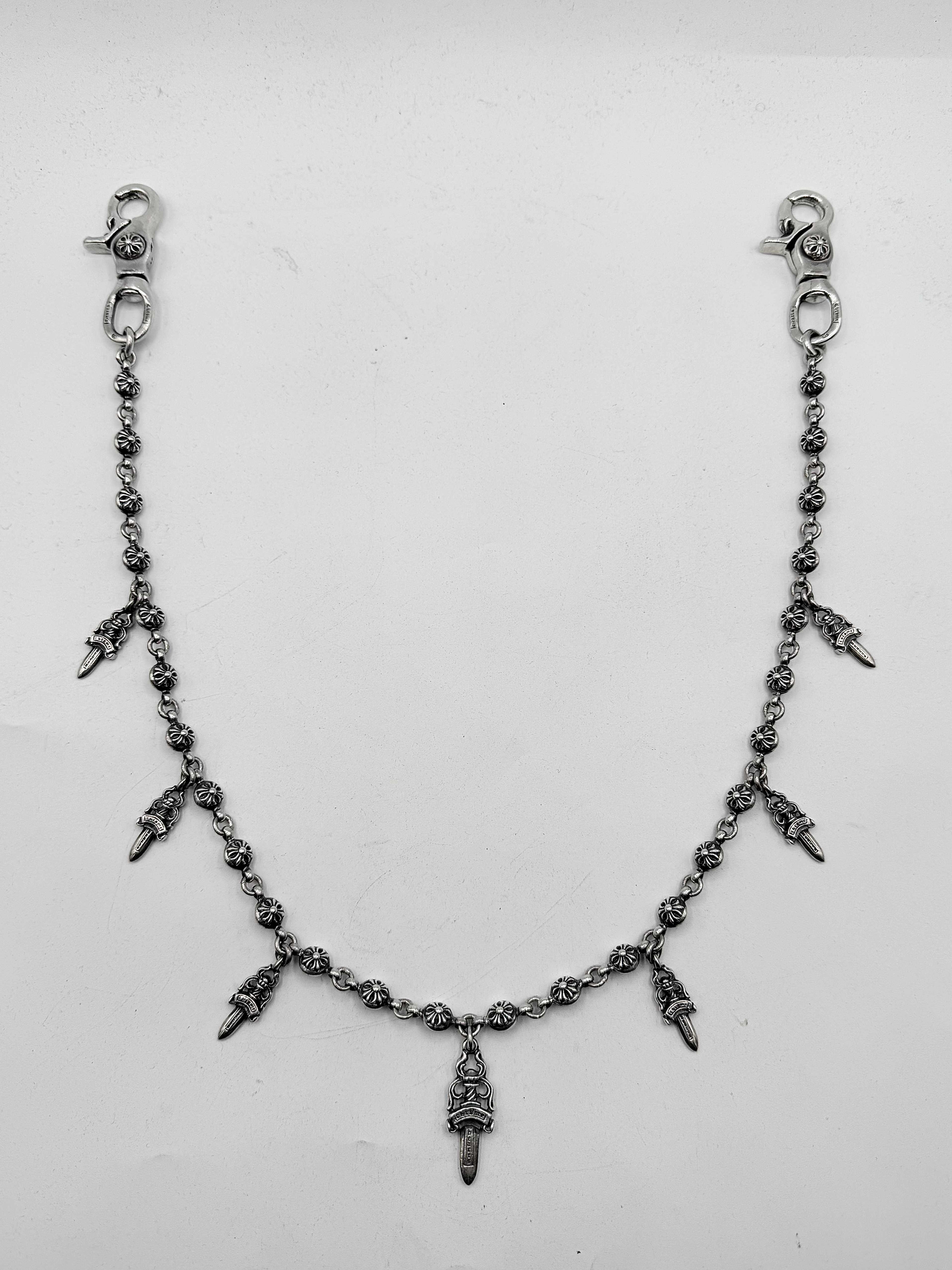 Chrome Hearts 28 in Dagger Pendant Cross Ball Wallet Chain