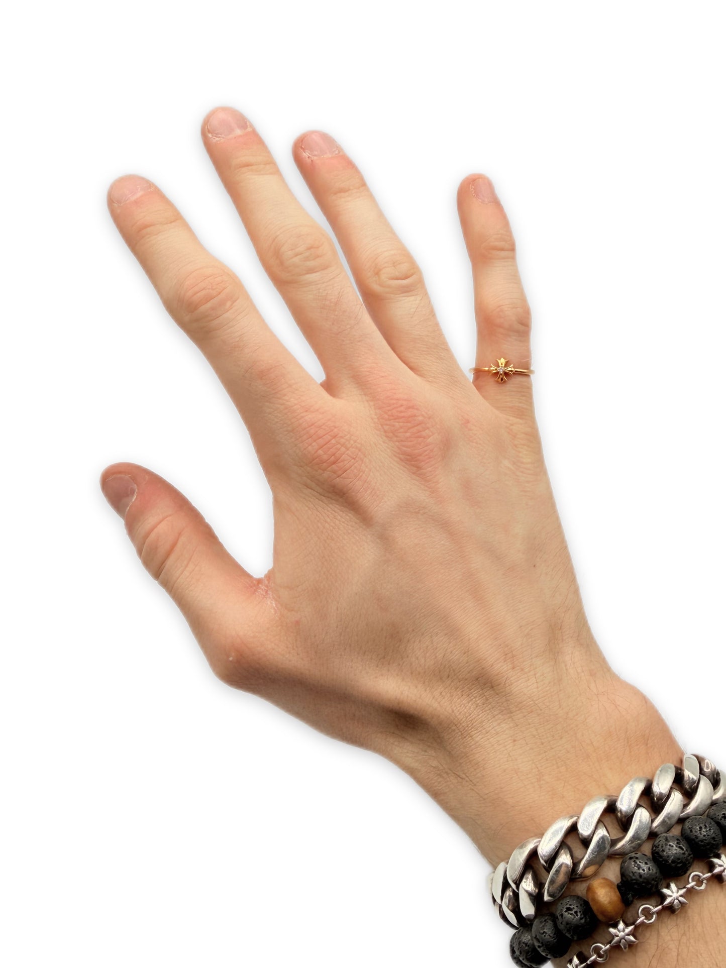 Chrome Hearts 22k Gold Factory Diamond Set Plus Ring
