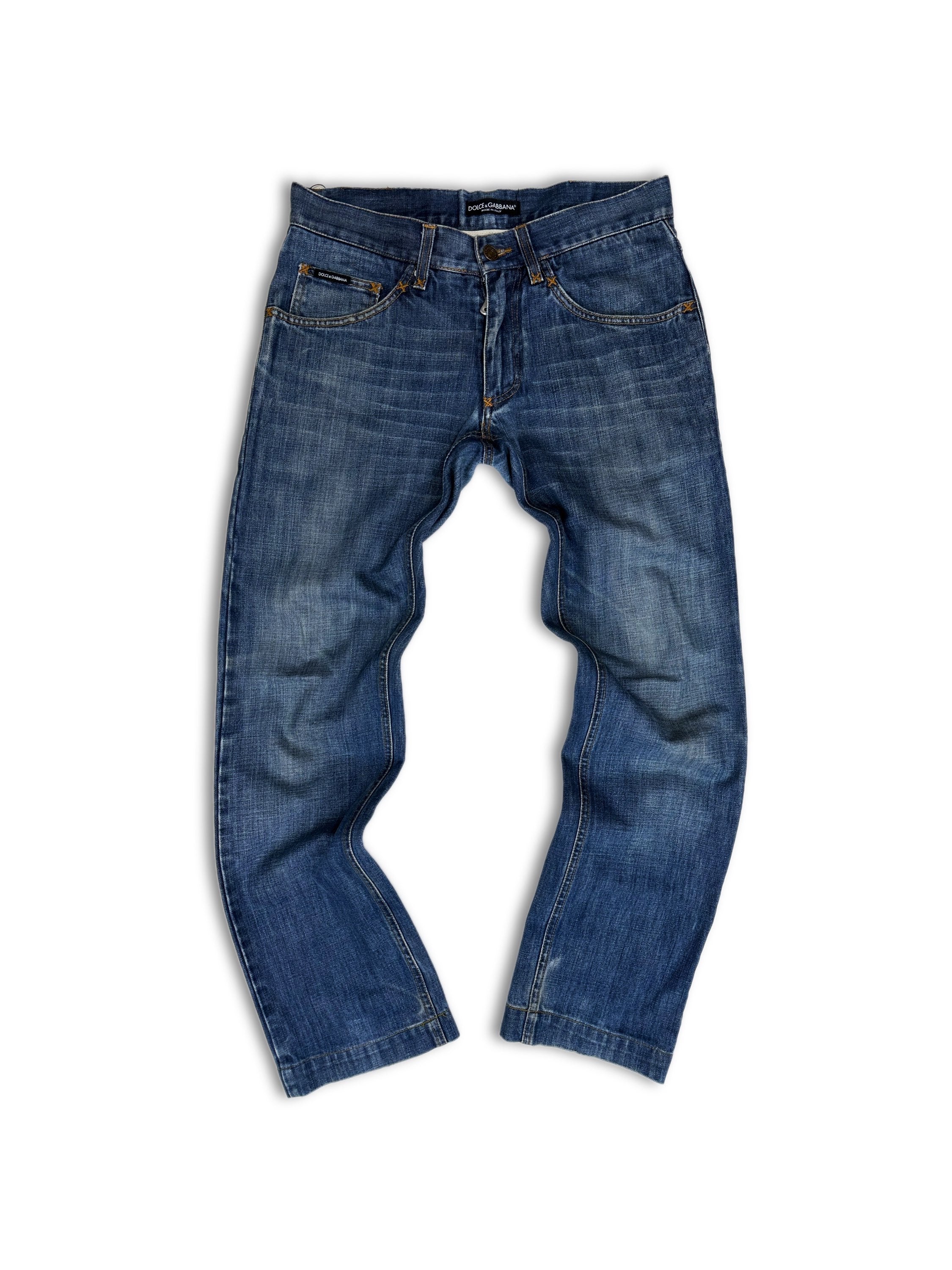 00s Dolce & Gabbana Blue Washed Wide Cut Denim