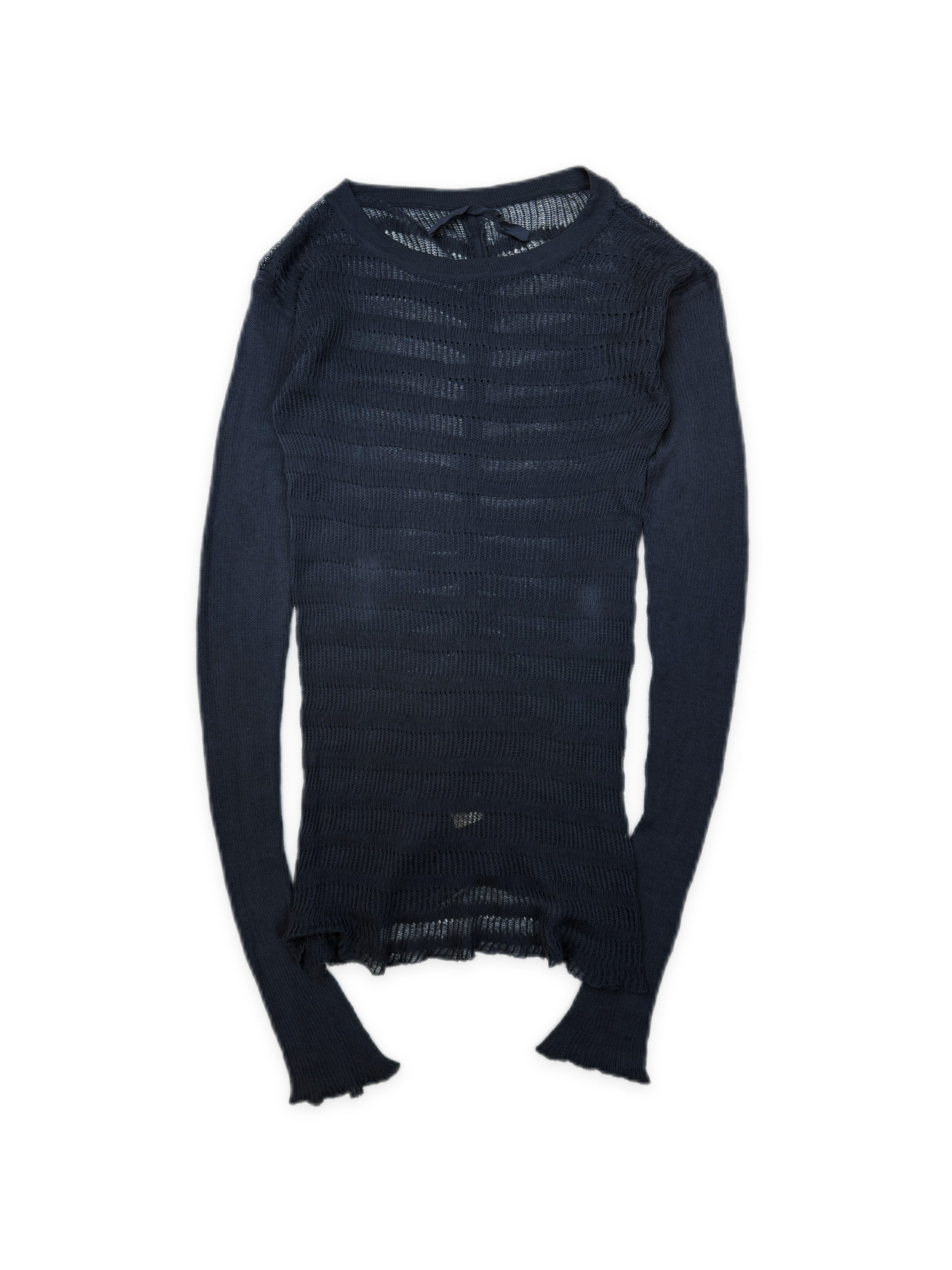 AW06 Rick Owens ‘Dustulator’ Fish Net Ribbed Long Sleeve Knit Sweater