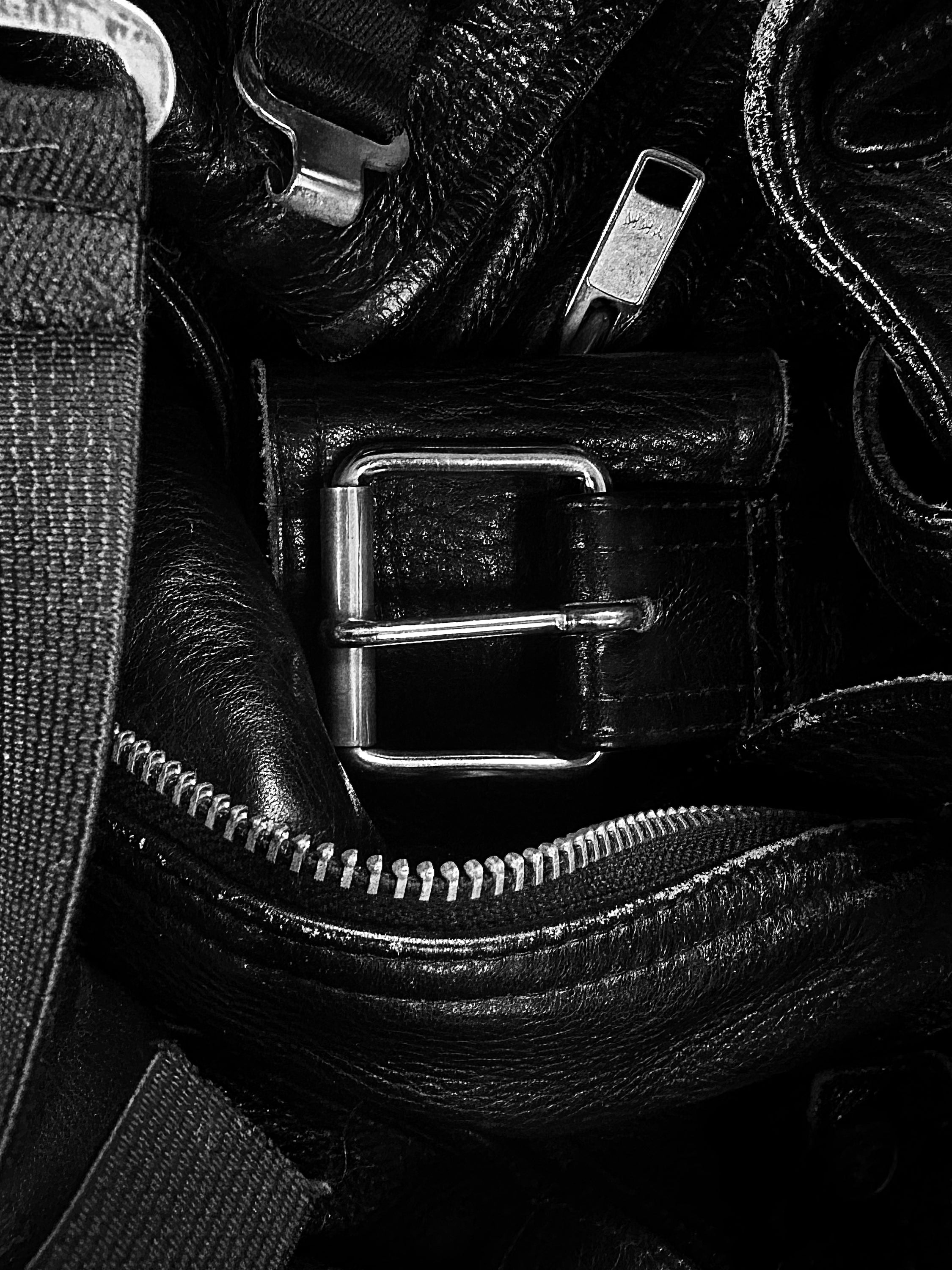 00s Kadoya ‘Battle Suit’ Armoured Black Leather Biker Jacket