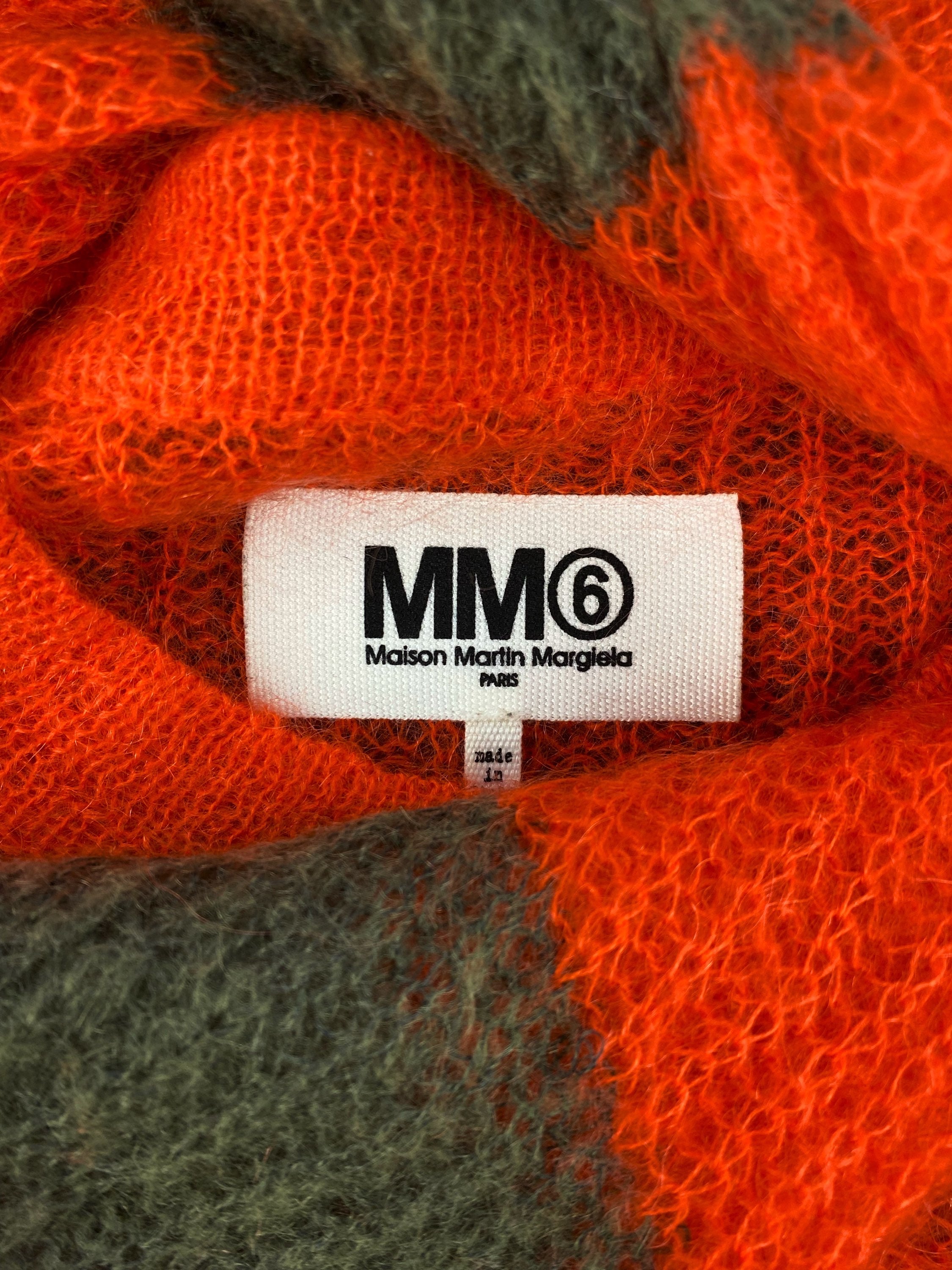 Maison Margiela MM6 Striped Mohair Knit Loose Gauge Sweater