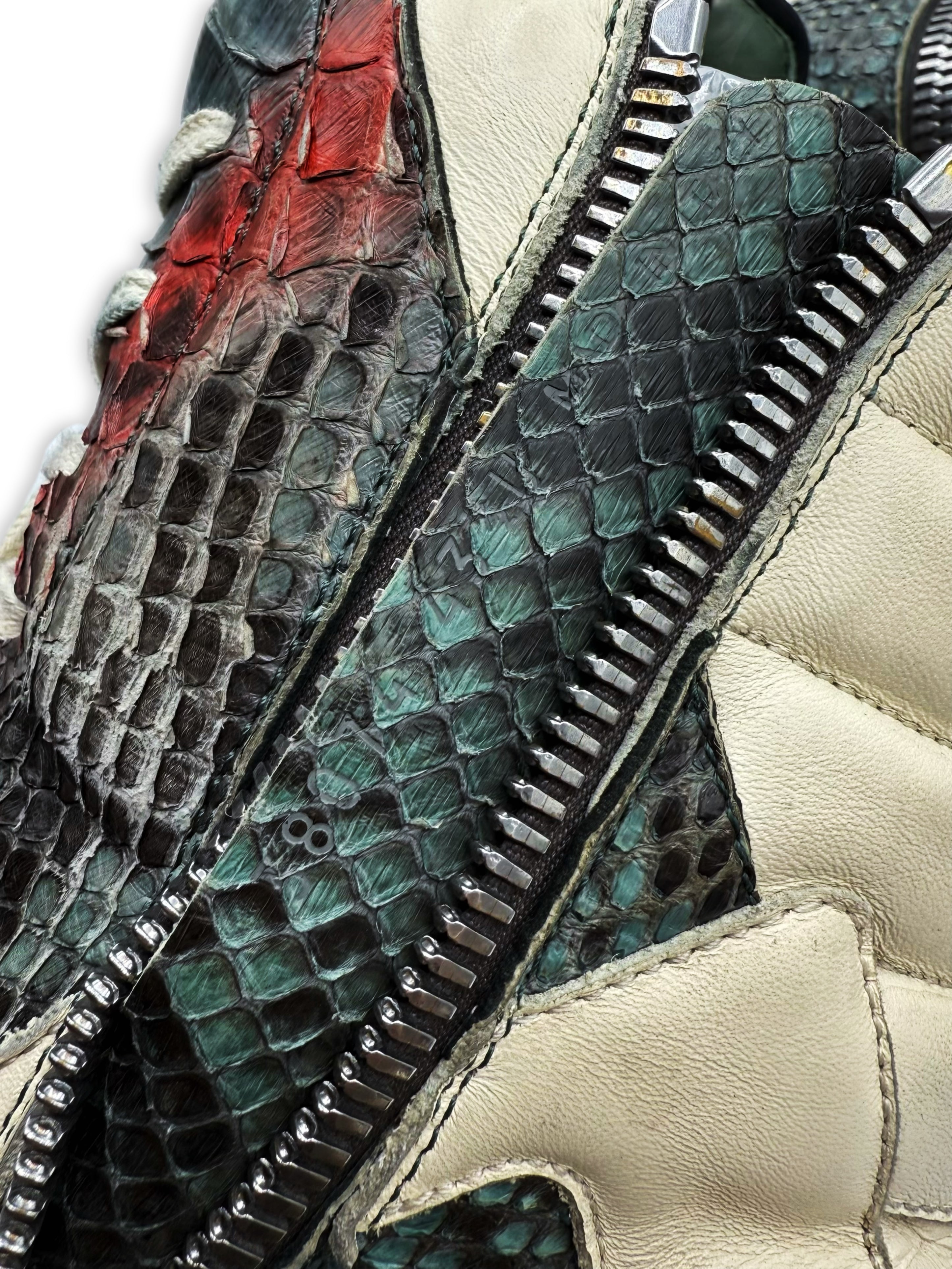 AW22 Rick Owens Painted Python Skin Gradient Geobasket Sneakers