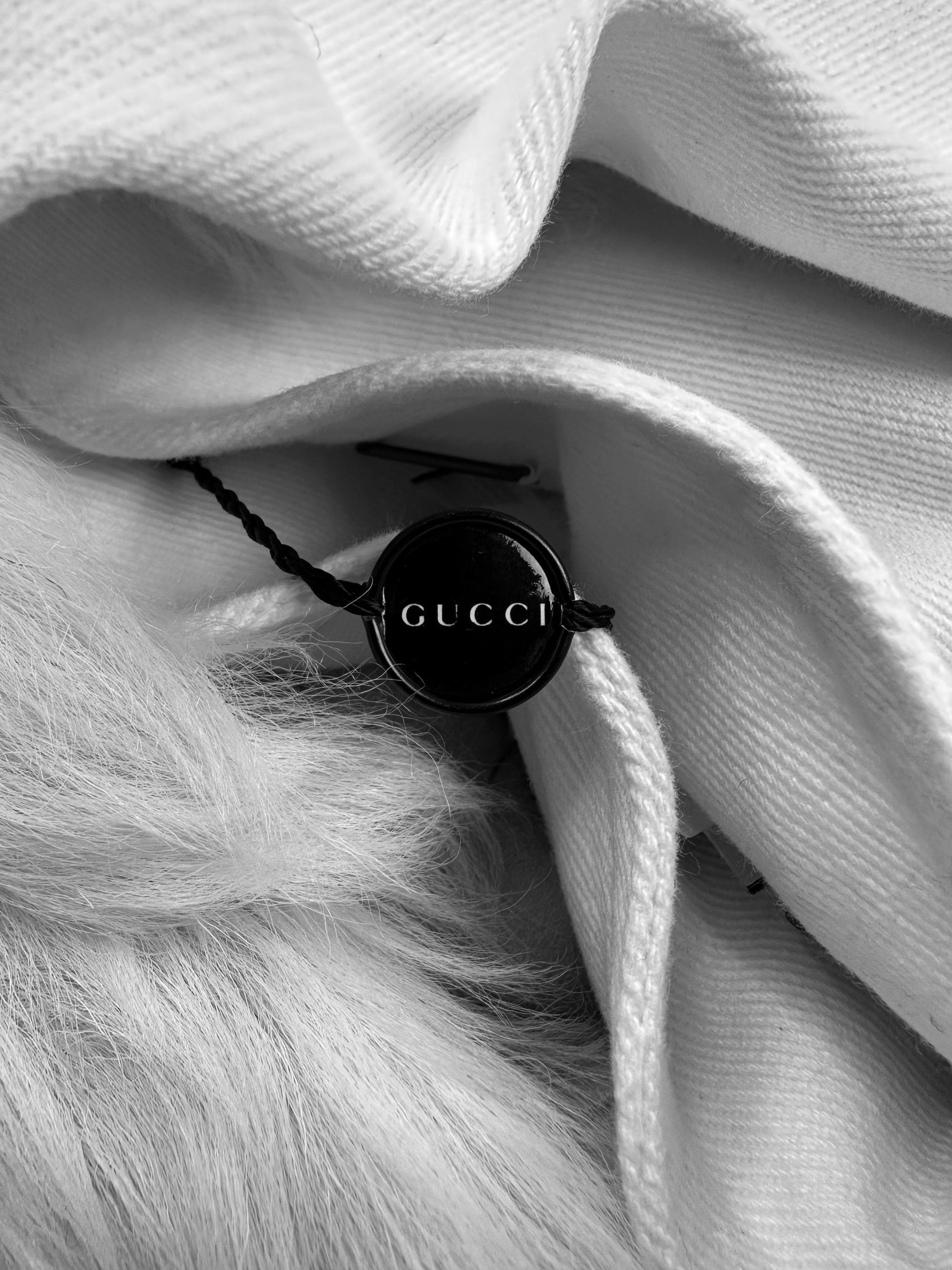 00s Gucci by Tom Ford ‘Removable Fur’ White Denim Jacket