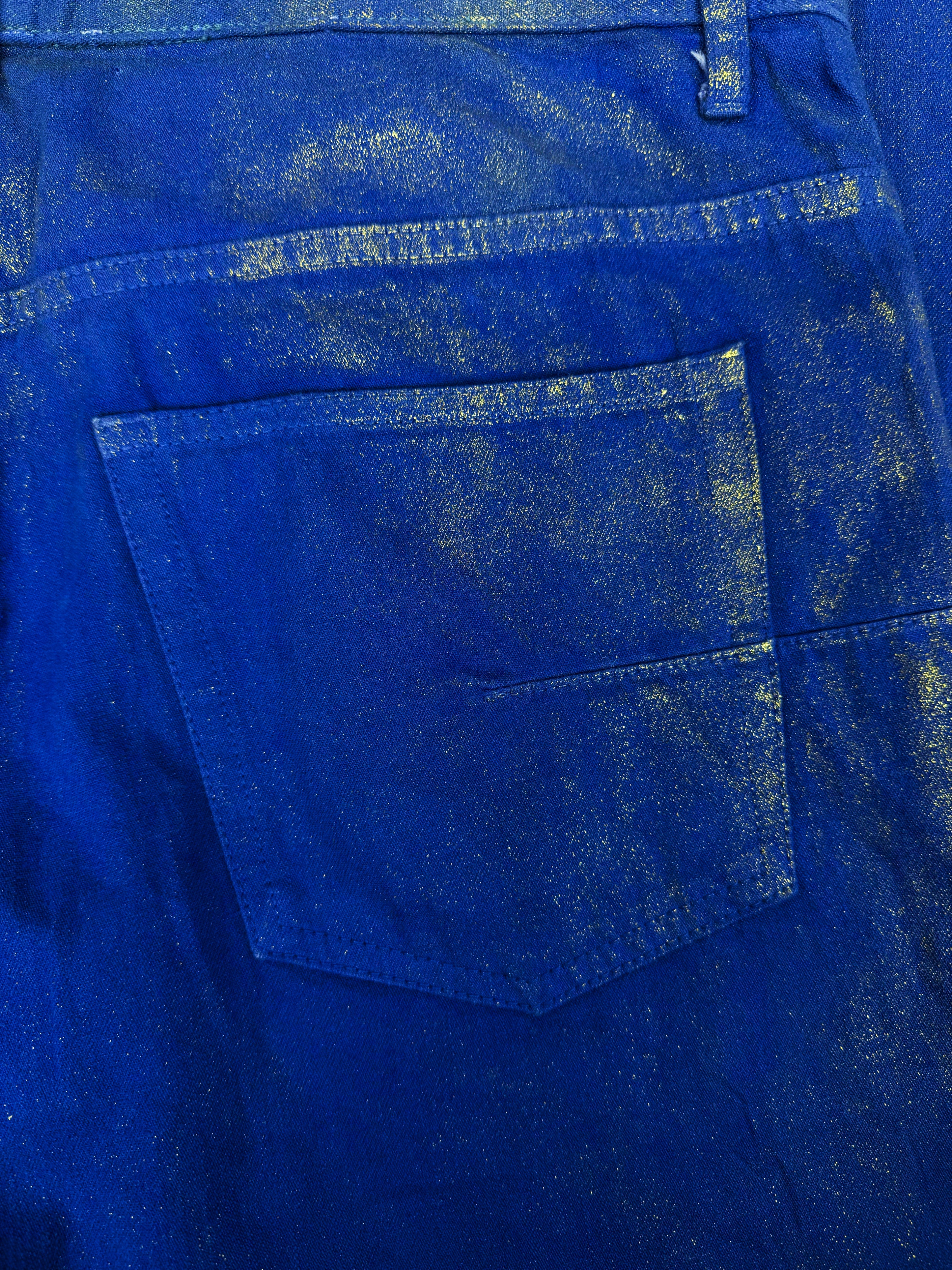SS09 Dior Homme ‘Planisphère’ Gold Luster Waxed Blue Denim