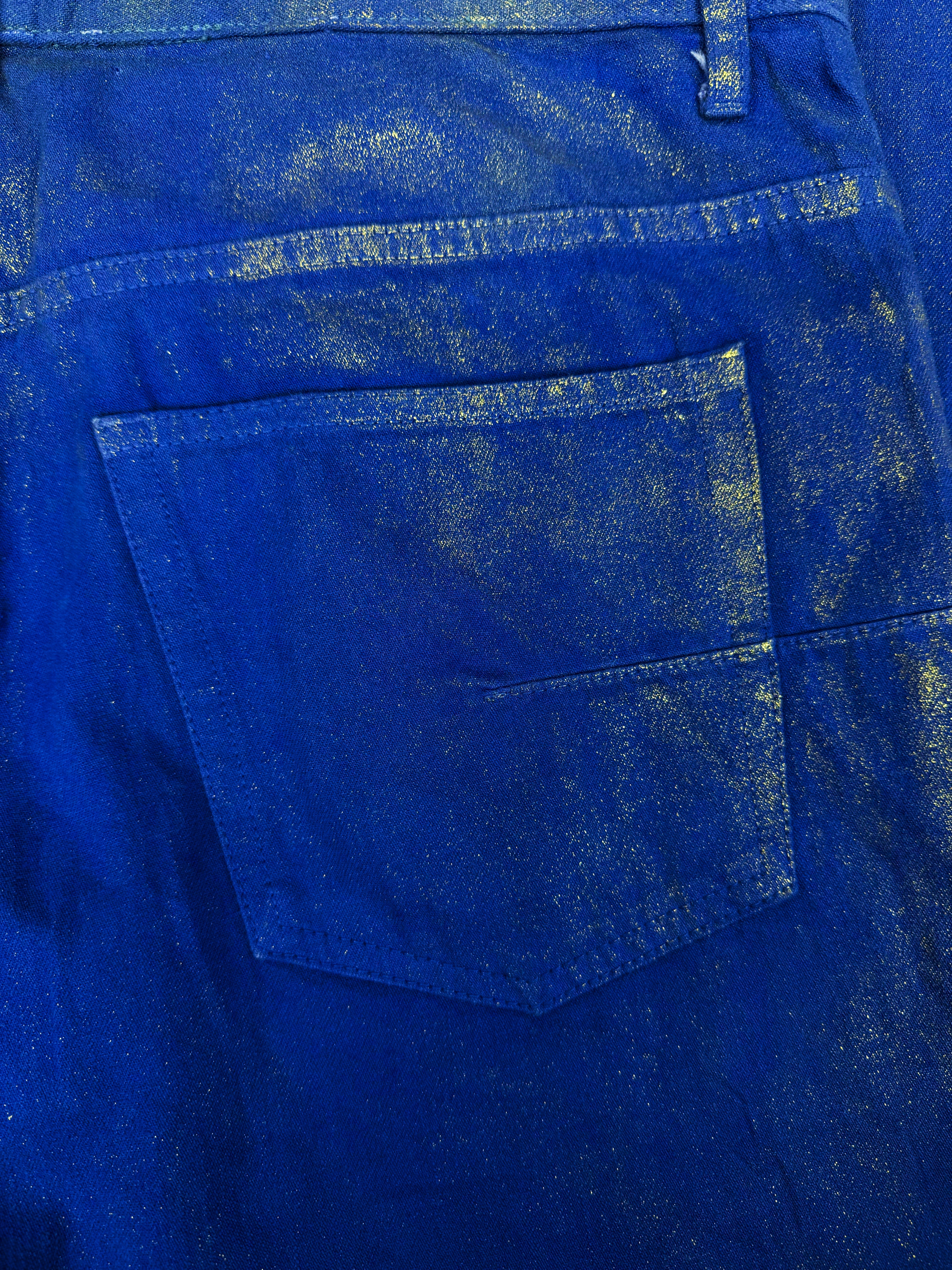 SS09 Dior Homme ‘Planisphère’ Gold Luster Waxed Blue Denim