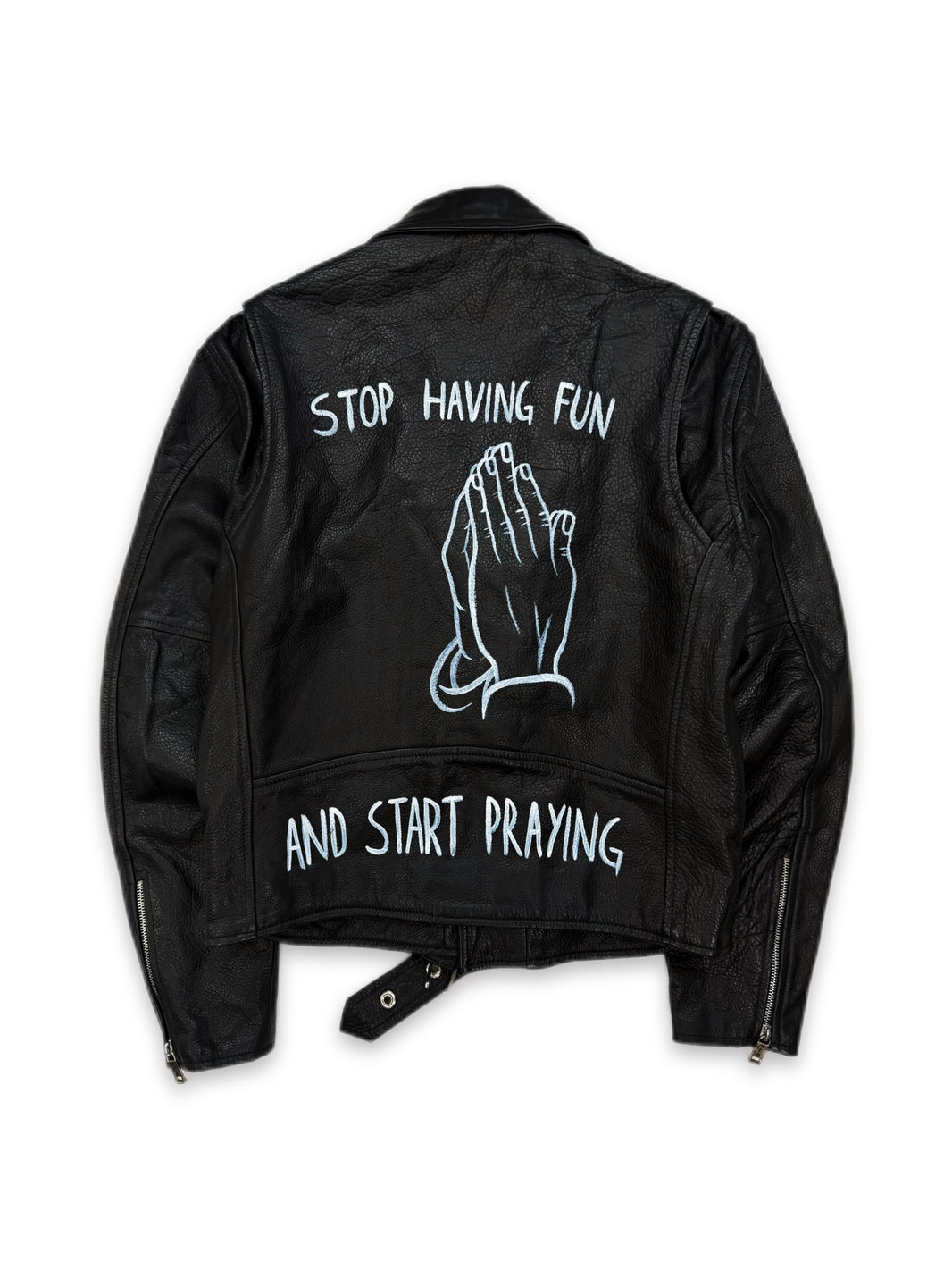 SS15 Enfants Riches Deprimes ‘Stop Having Fun’ 1/15 Hand Painted Leather Jacket