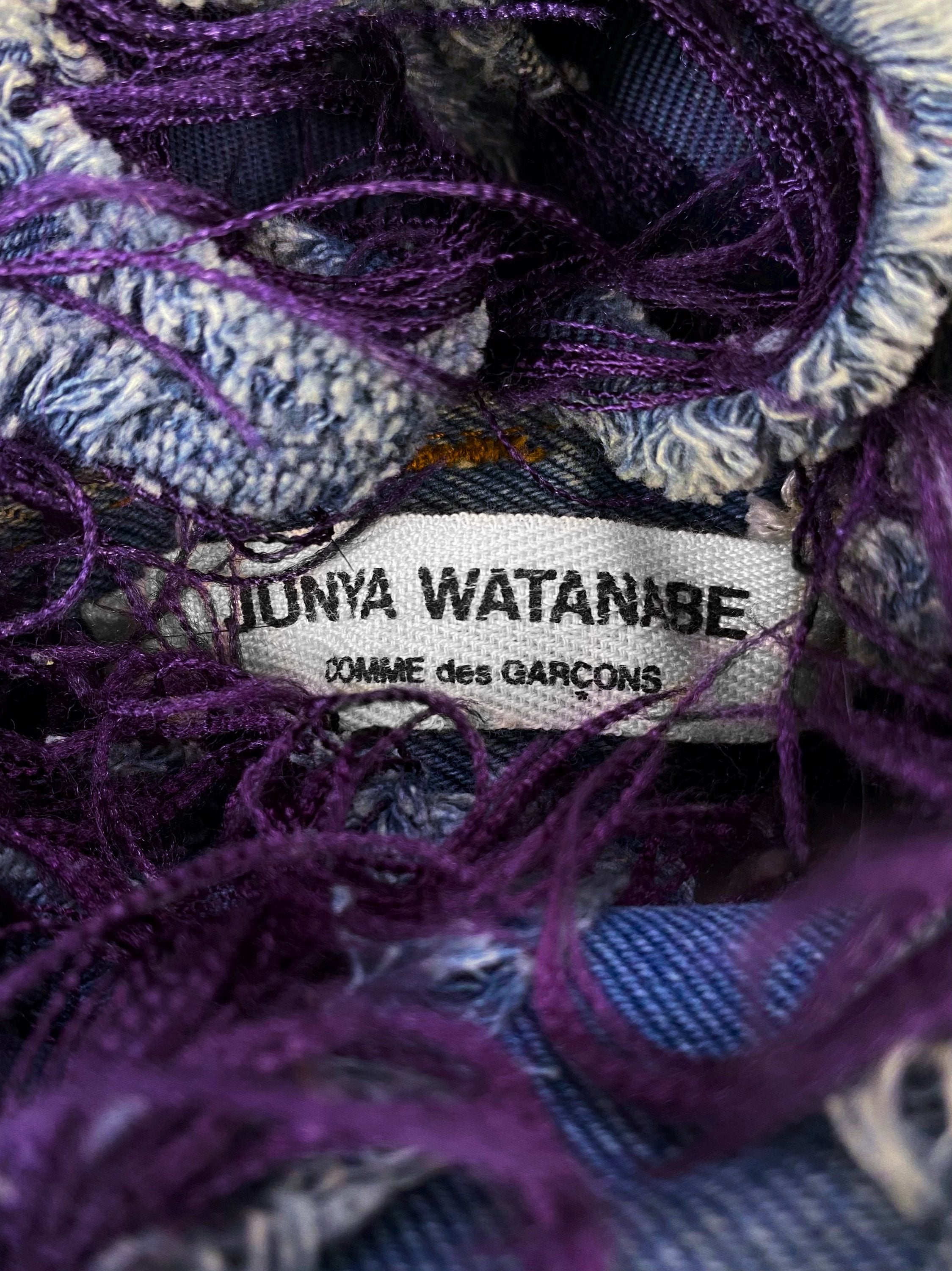 AW01 Junya Watanabe ‘Thrashed’ Two-Tone Magenta Washed Denim