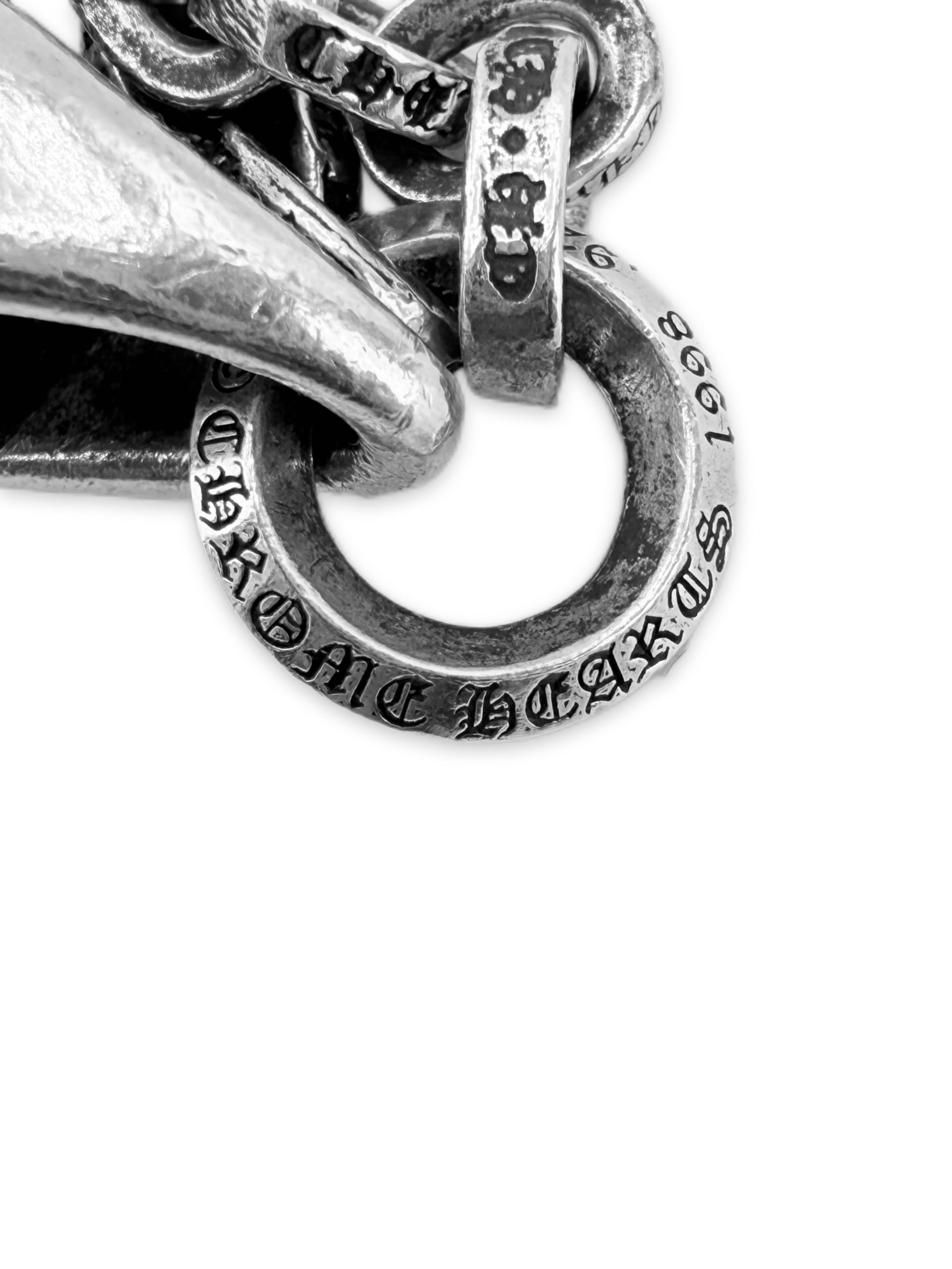 Chrome Hearts Dice Paper Chain Lobster Clasp .925 Silver Keychain