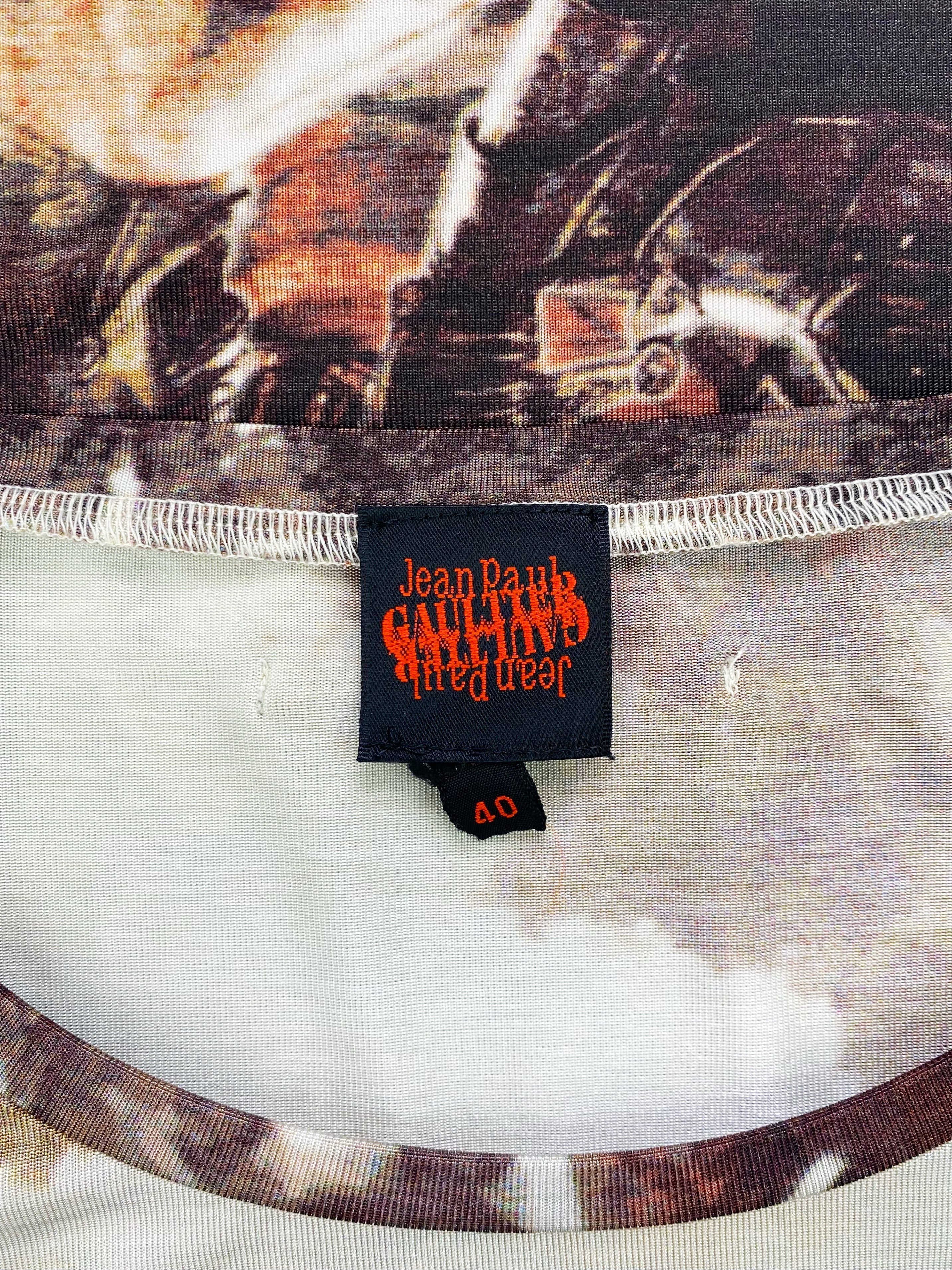 90’s Jean Paul Gaultier ‘Knight’ Mesh Print Longsleeve Shirt