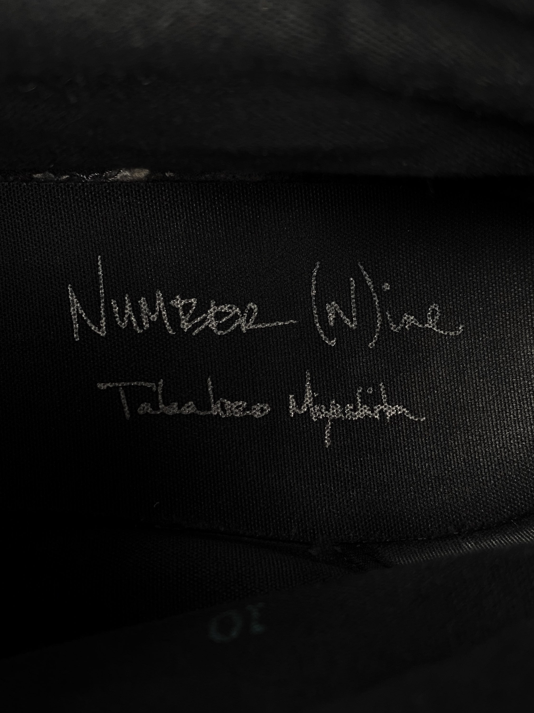 SS08 Number (N)ine ‘Birds’ Striped Hi-Top Sneakers