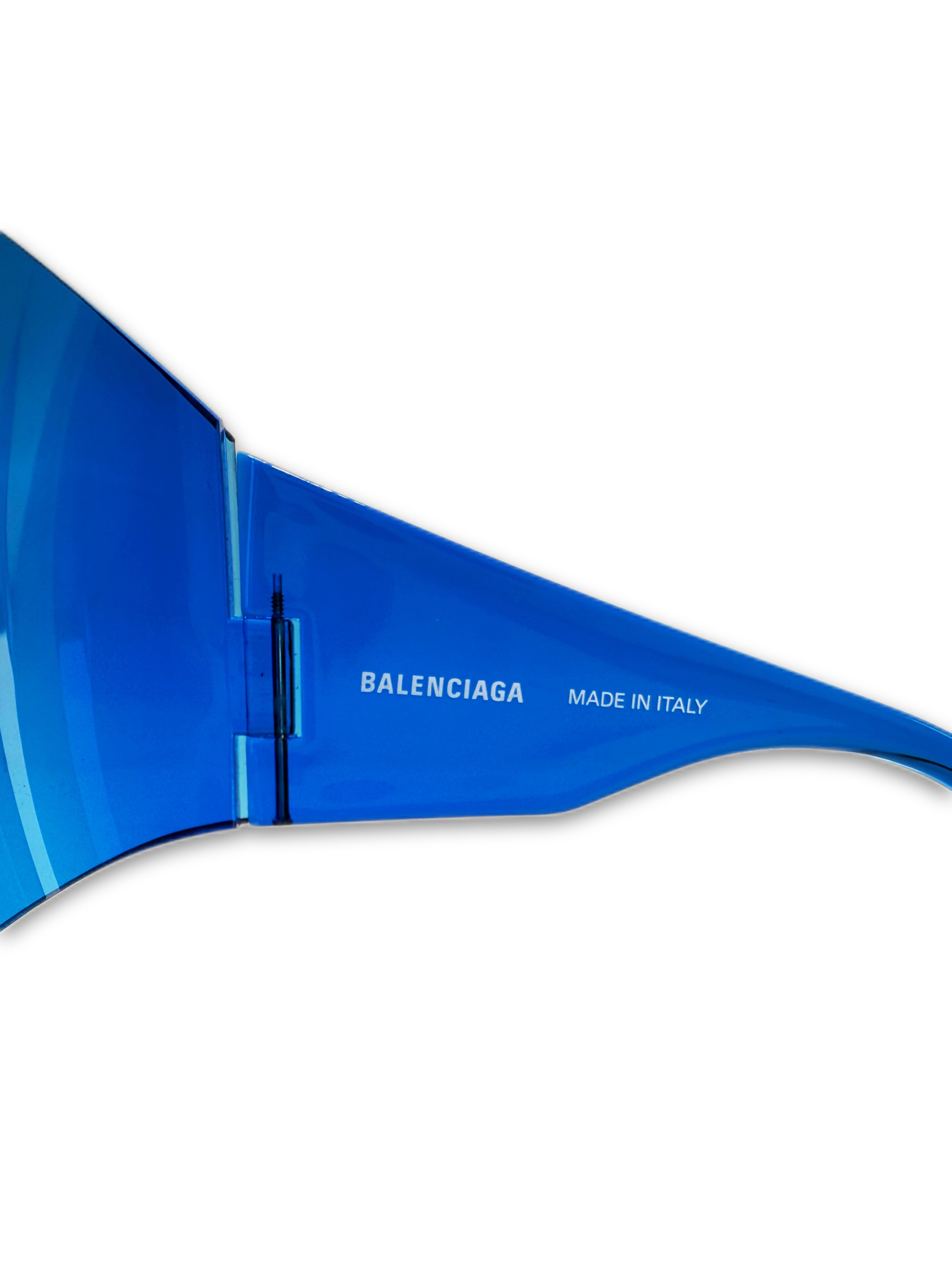 AW21 Balenciaga ‘Butterfly’ Mask Afterworld Blue Tint Sunglasses