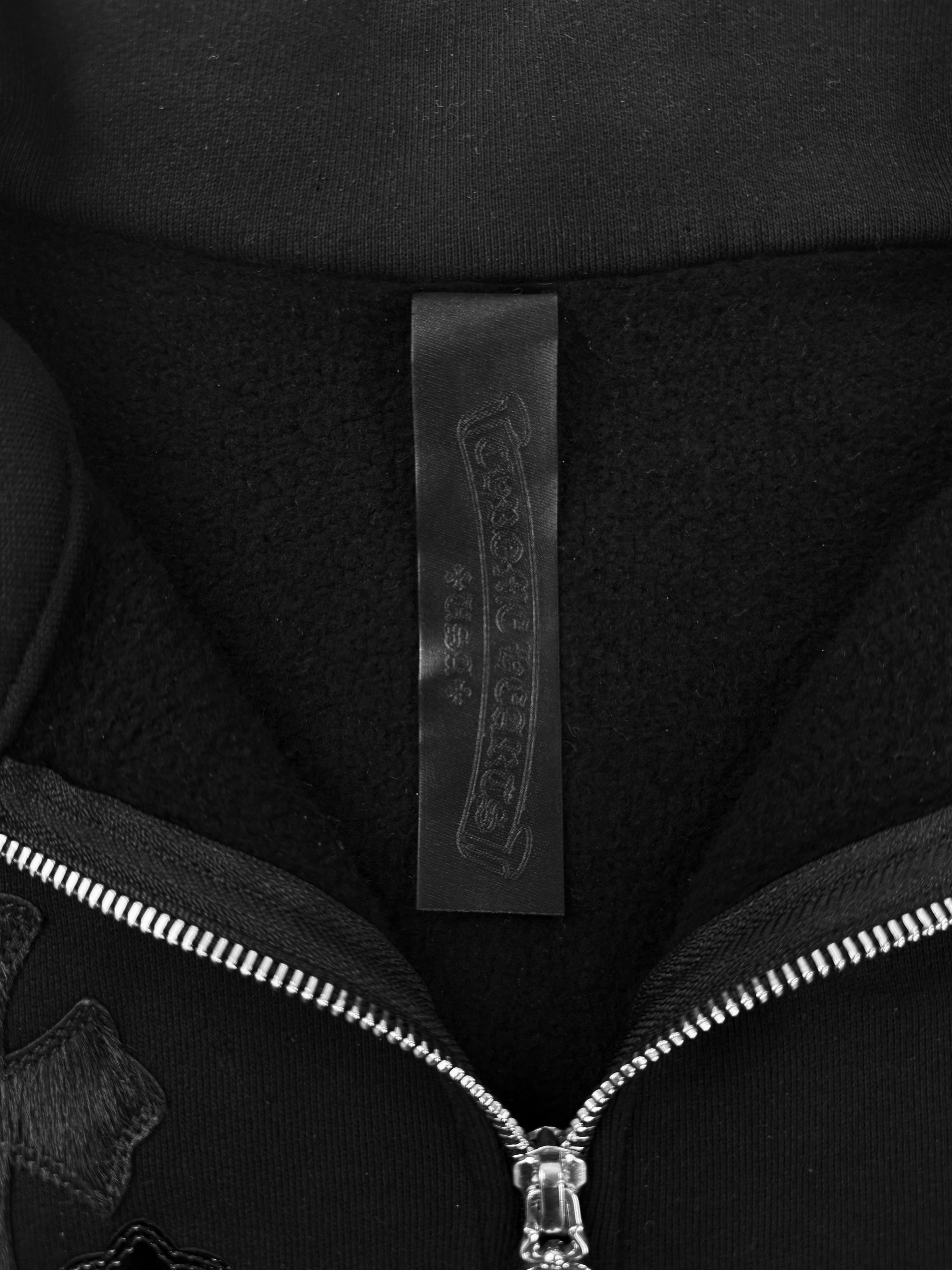 Chrome Hearts Pony / Patent Leather 15 Cross Patch Dagger Quarter Zip Sweater
