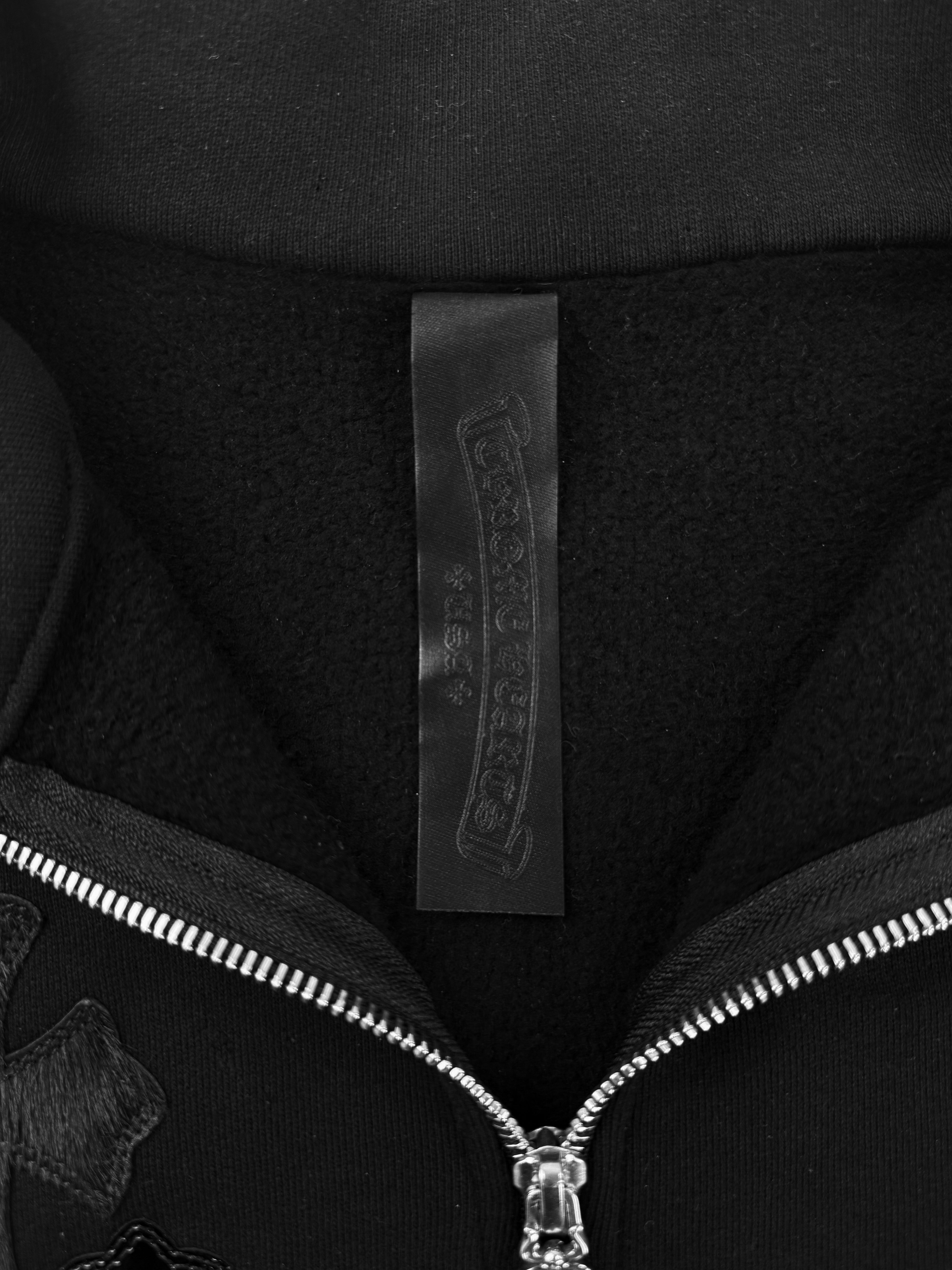 Chrome Hearts Pony / Patent Leather 15 Cross Patch Dagger Quarter Zip Sweater