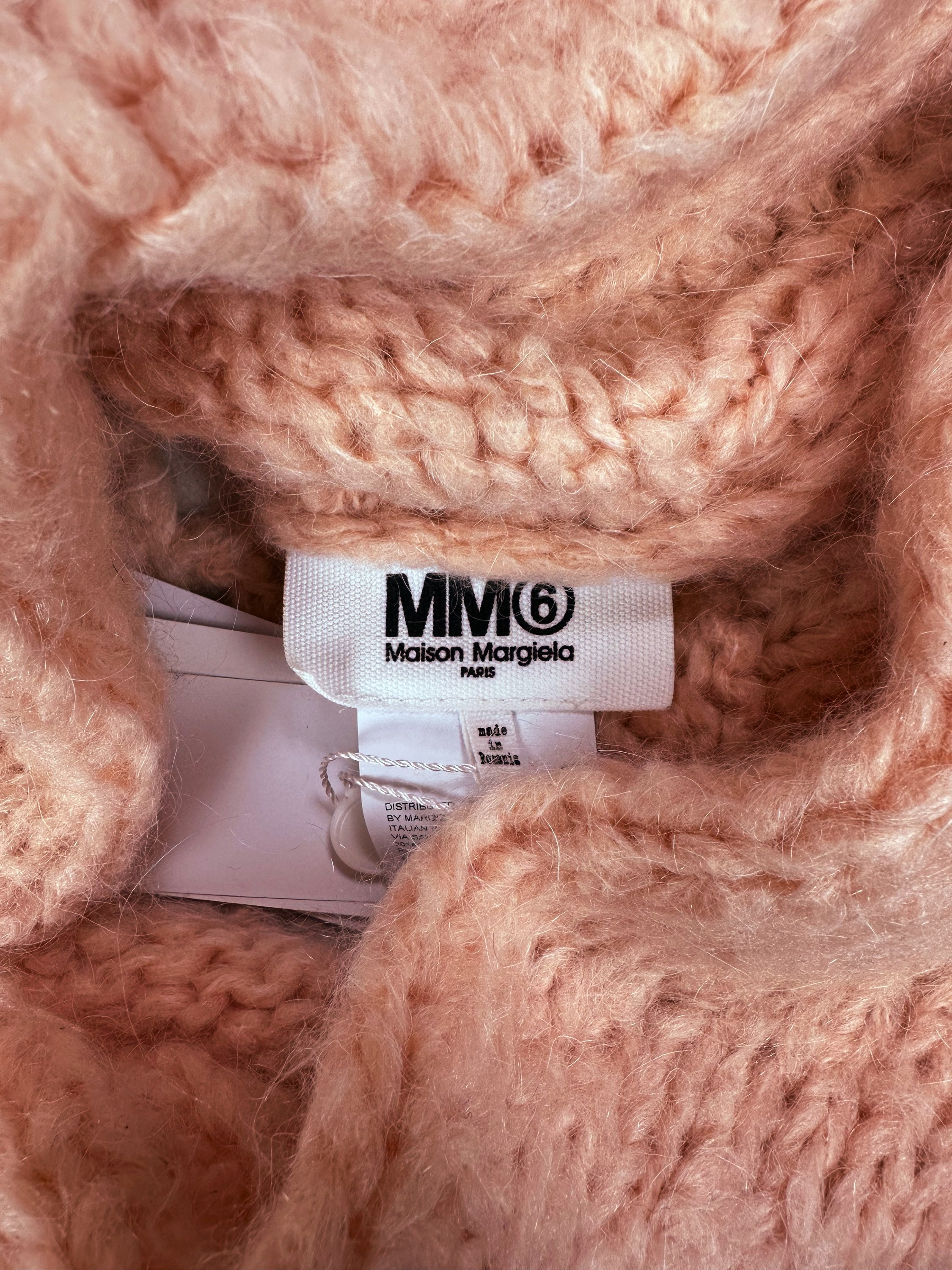 Maison Margiela ‘Grid’ MM6 Pink Loose Gauge Knitted Sweater