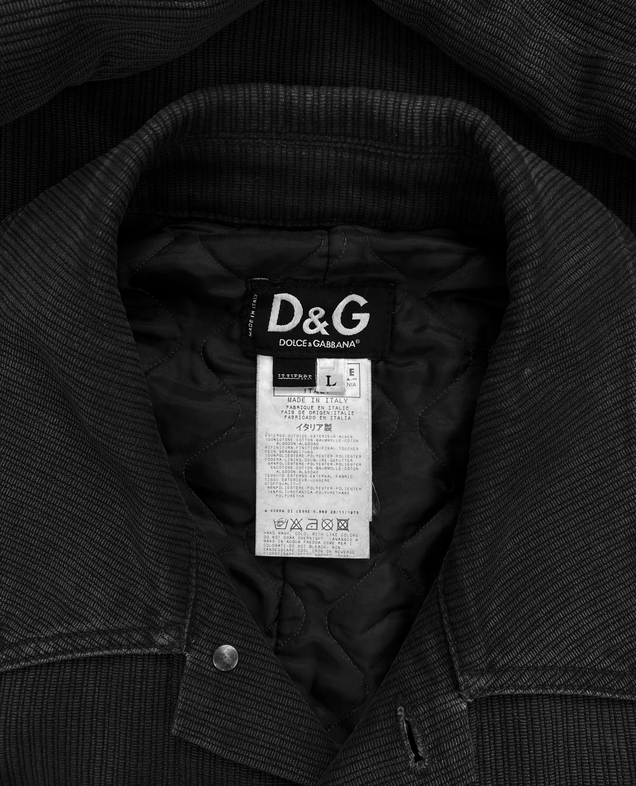 2000’s Dolce & Gabbana 3D Cargo Pocket Metallic Corduroy Jacket