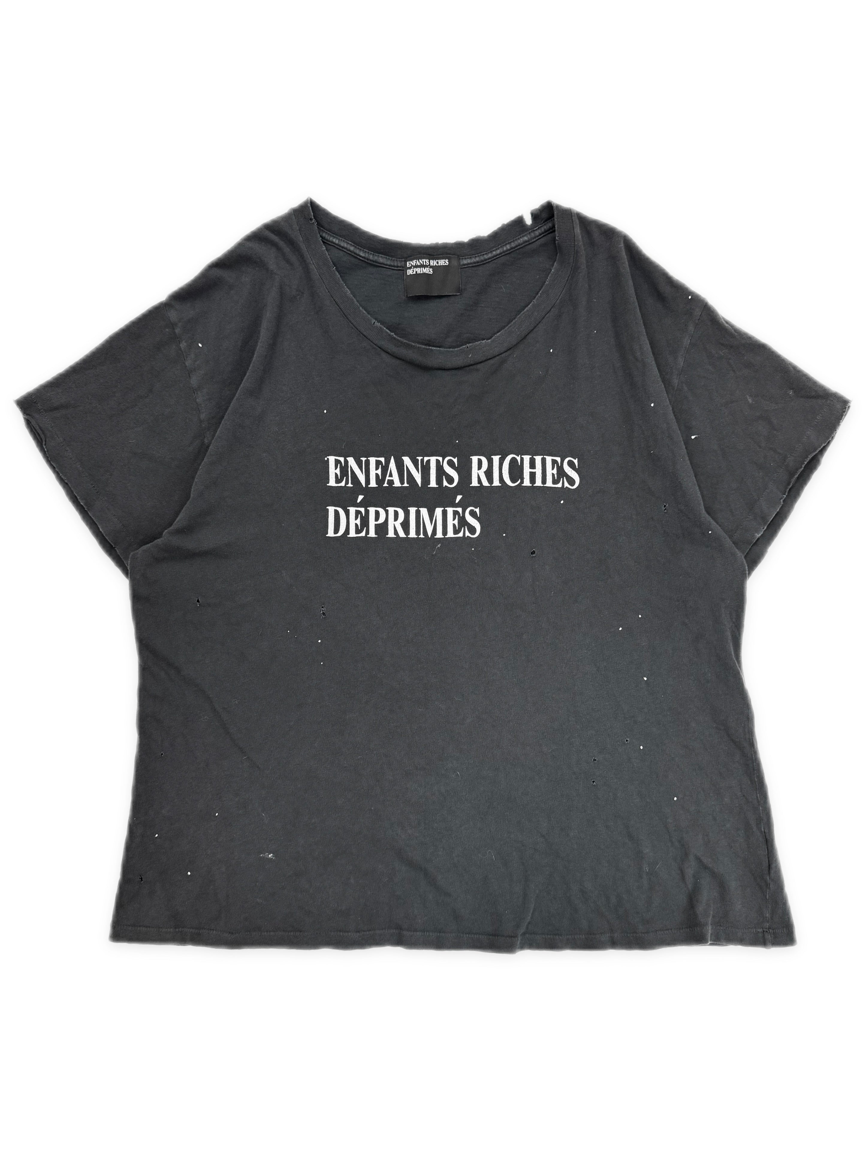 Enfants Riches Deprimes Distressed Paint Splatter Logo T-Shirt
