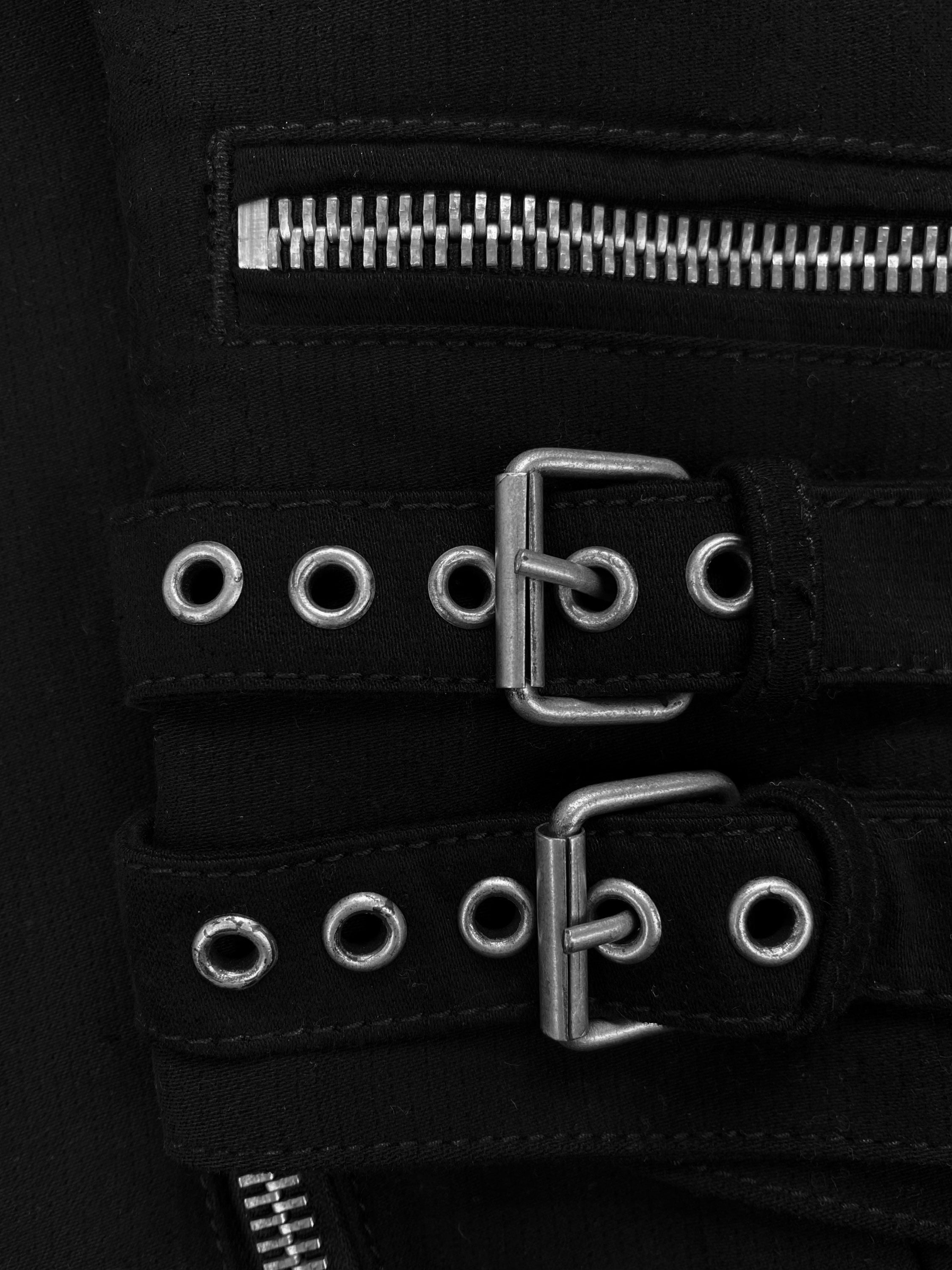 Raf by Raf Simons Asymmetric Belted Cargo Double Riders Jacket