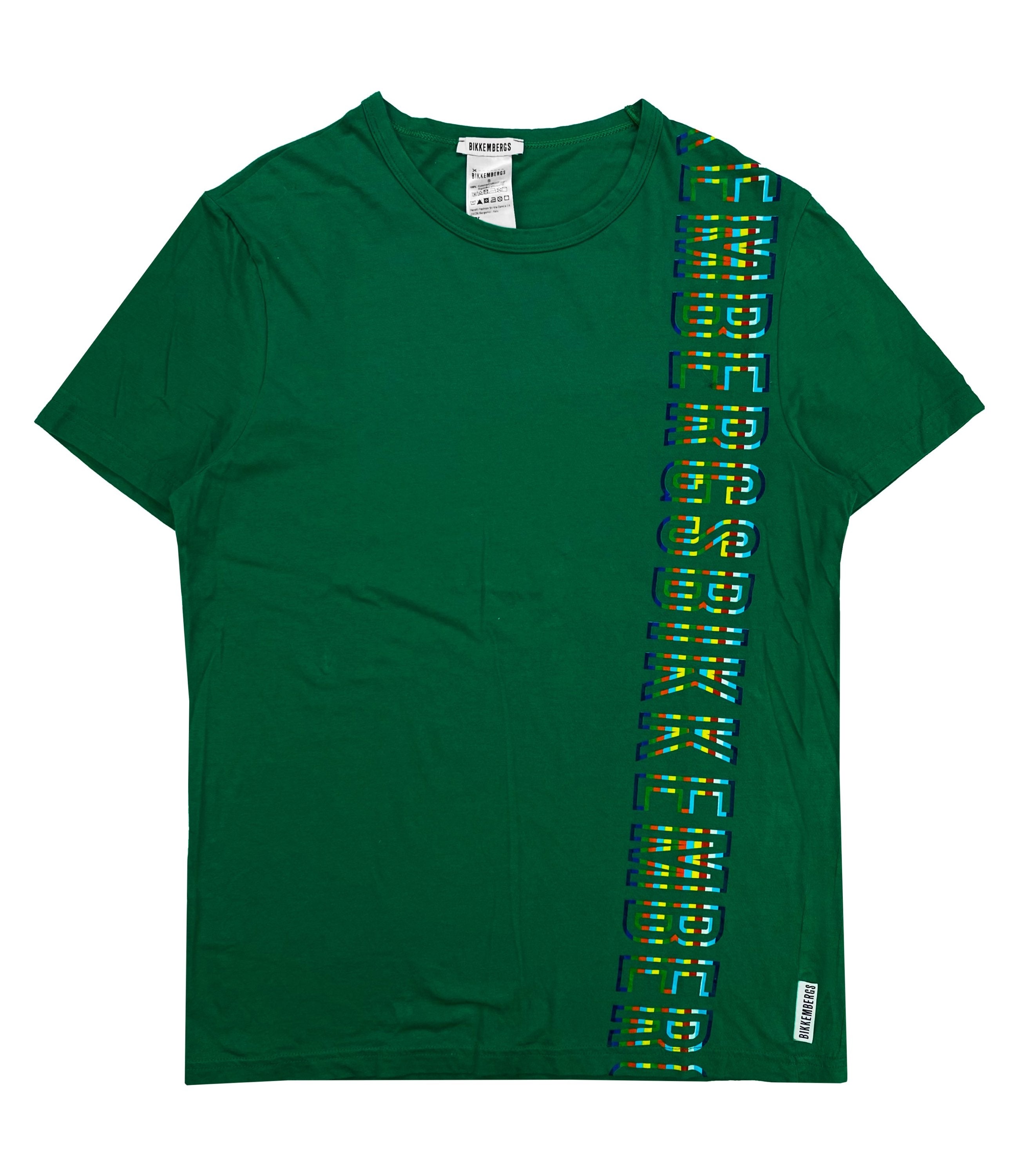 Dirk Bikkembergs Monogram Multi Colour Logo Green T-Shirt