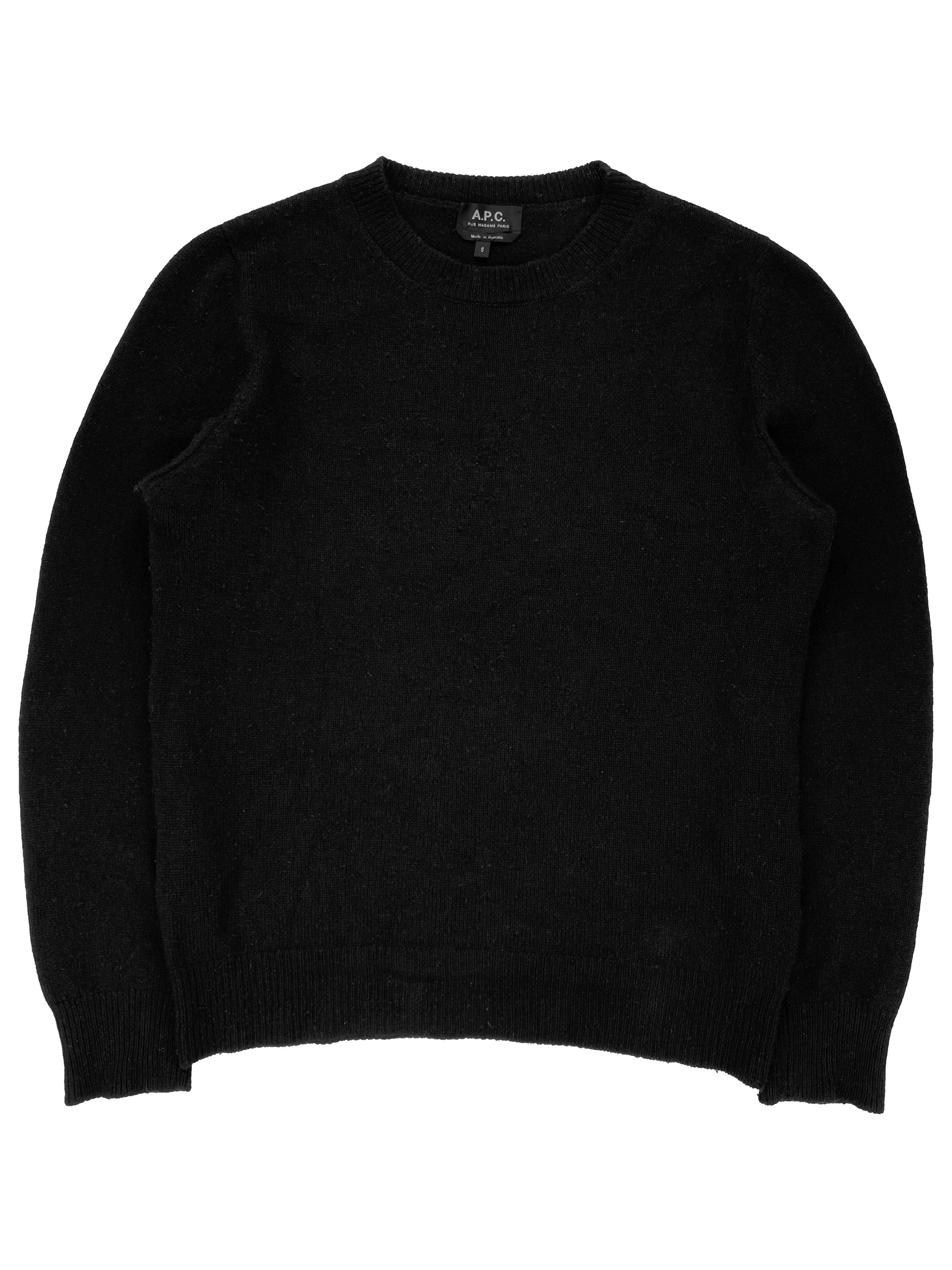 A.P.C. Black Wool Knitted Oversized Sweater