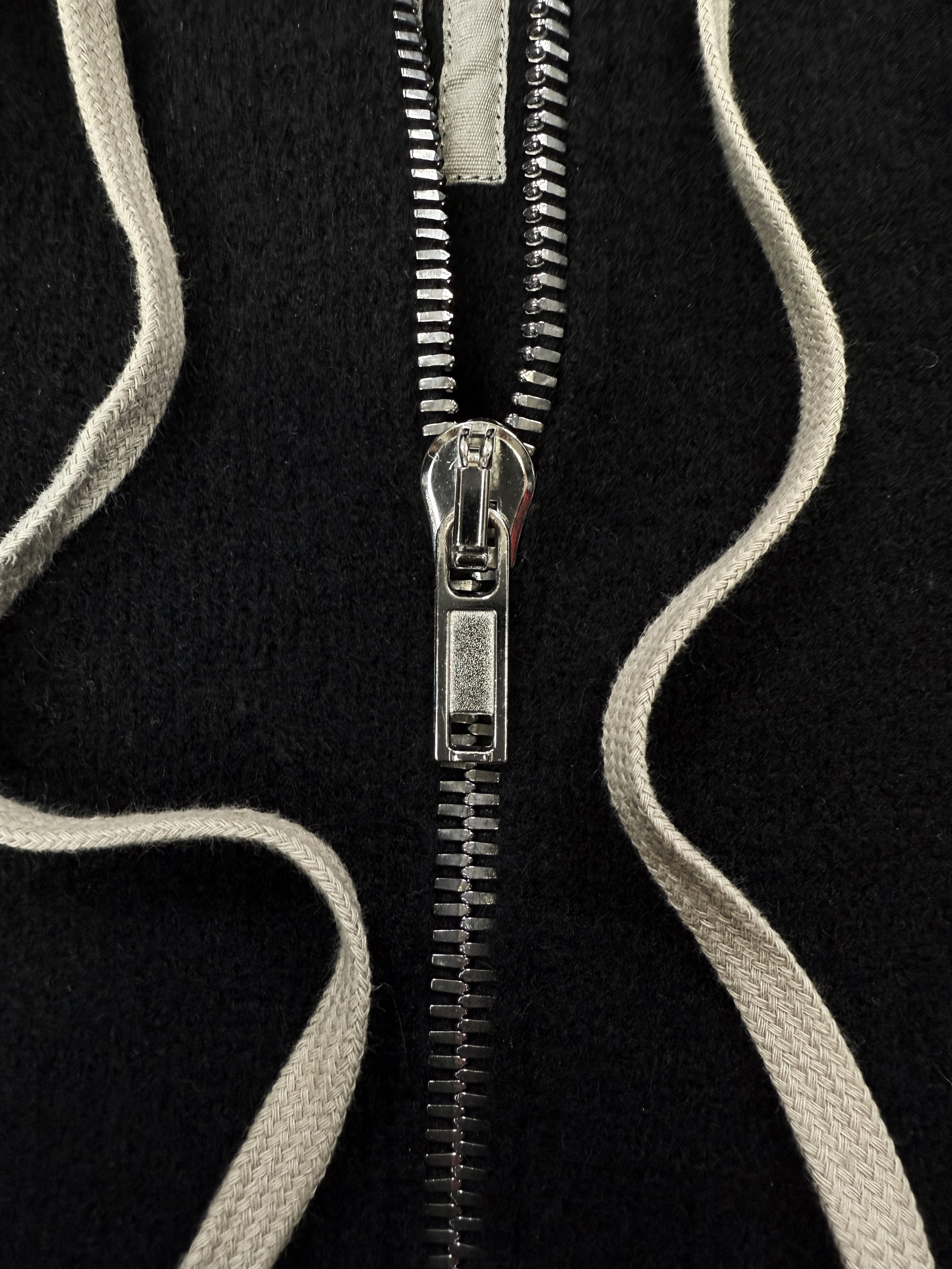 AW18 Rick Owens ‘Sisyphus’ Yak Wool Full-zip Black Hoodie