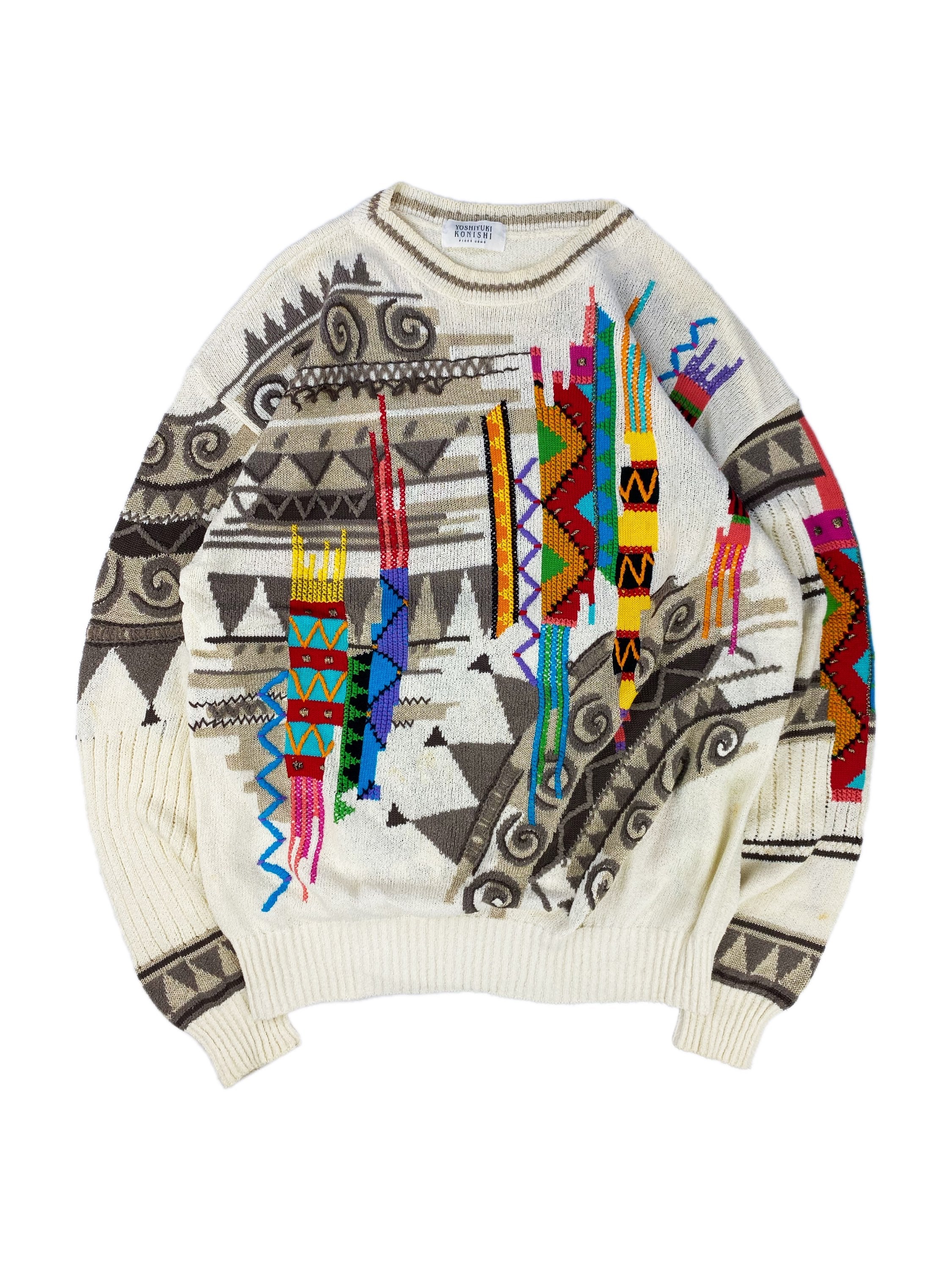 90s Yoshiyuki Konishi ‘Geometric’ Multi Coloured Knit Sweater