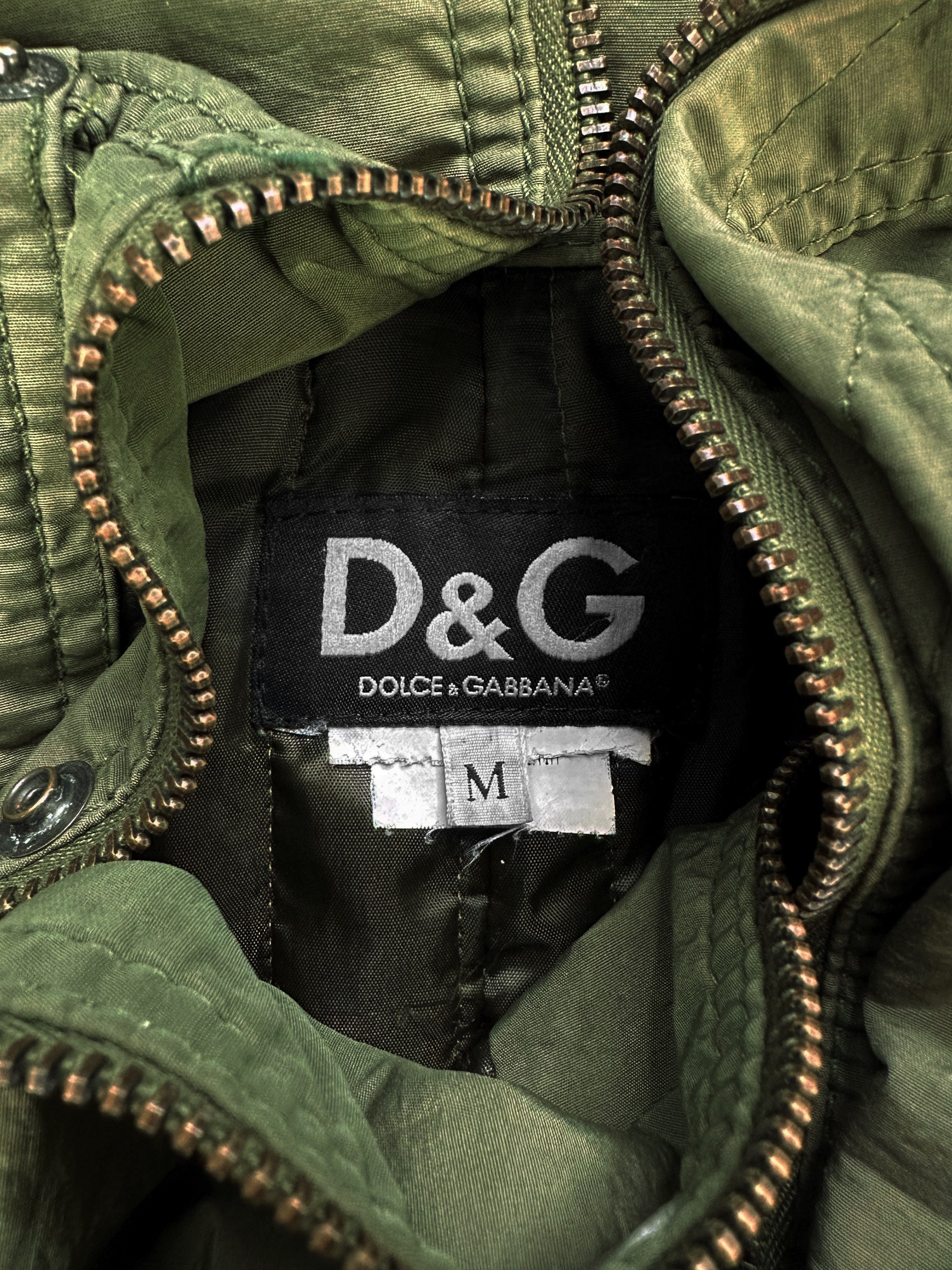 00s Dolce & Gabbana Forest Green 3D Padded Bomber Jacket