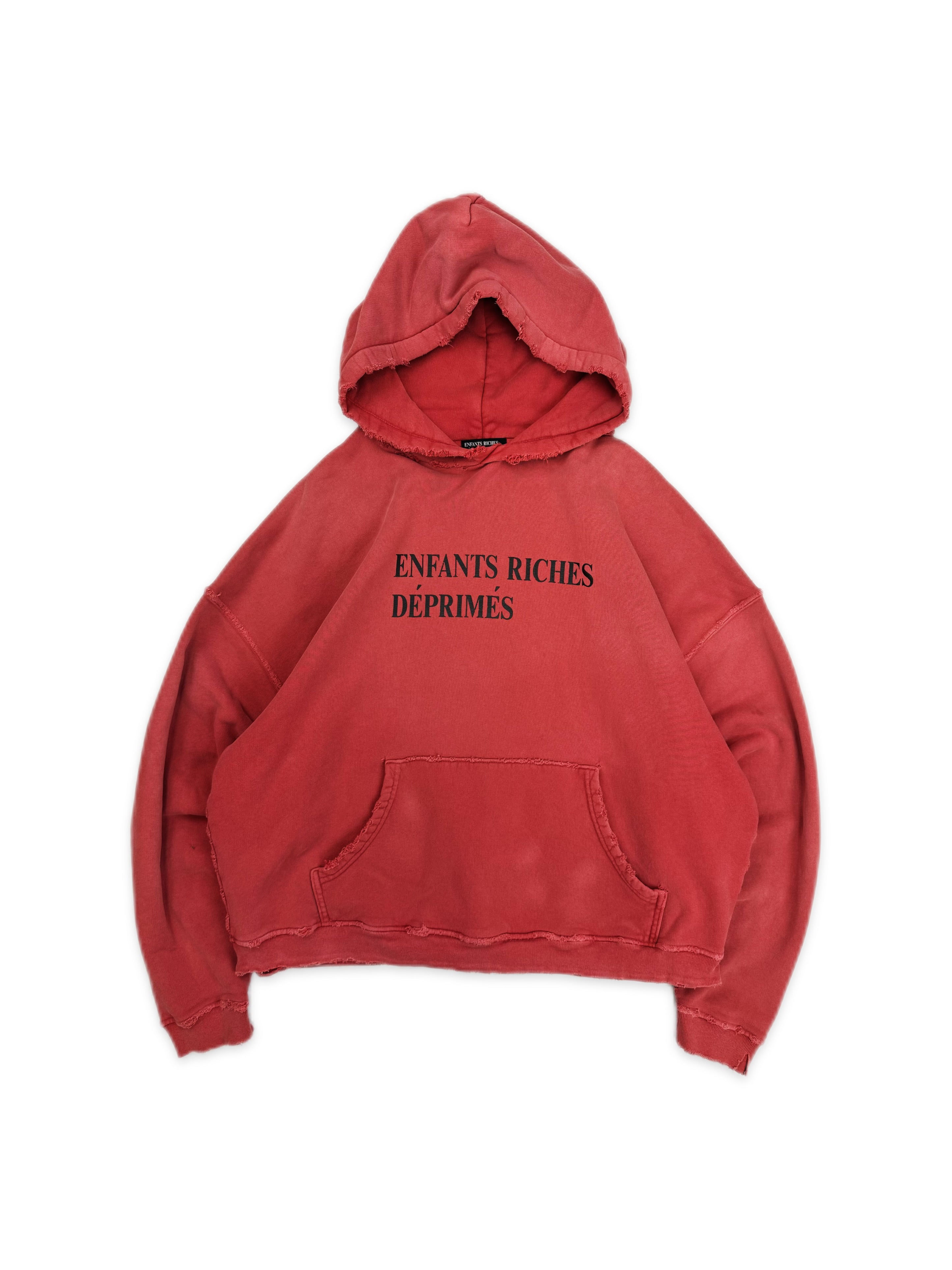 Enfants Riches Deprimes Sun Faded Chest Logo Distressed Hoodie