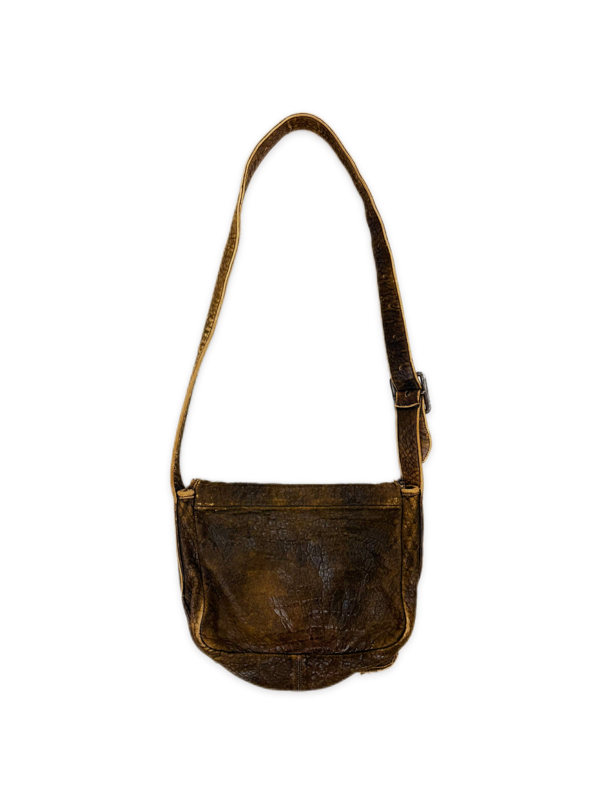 Chrome Hearts Brown Patina Leather Filigree OTJ Large Messenger Bag