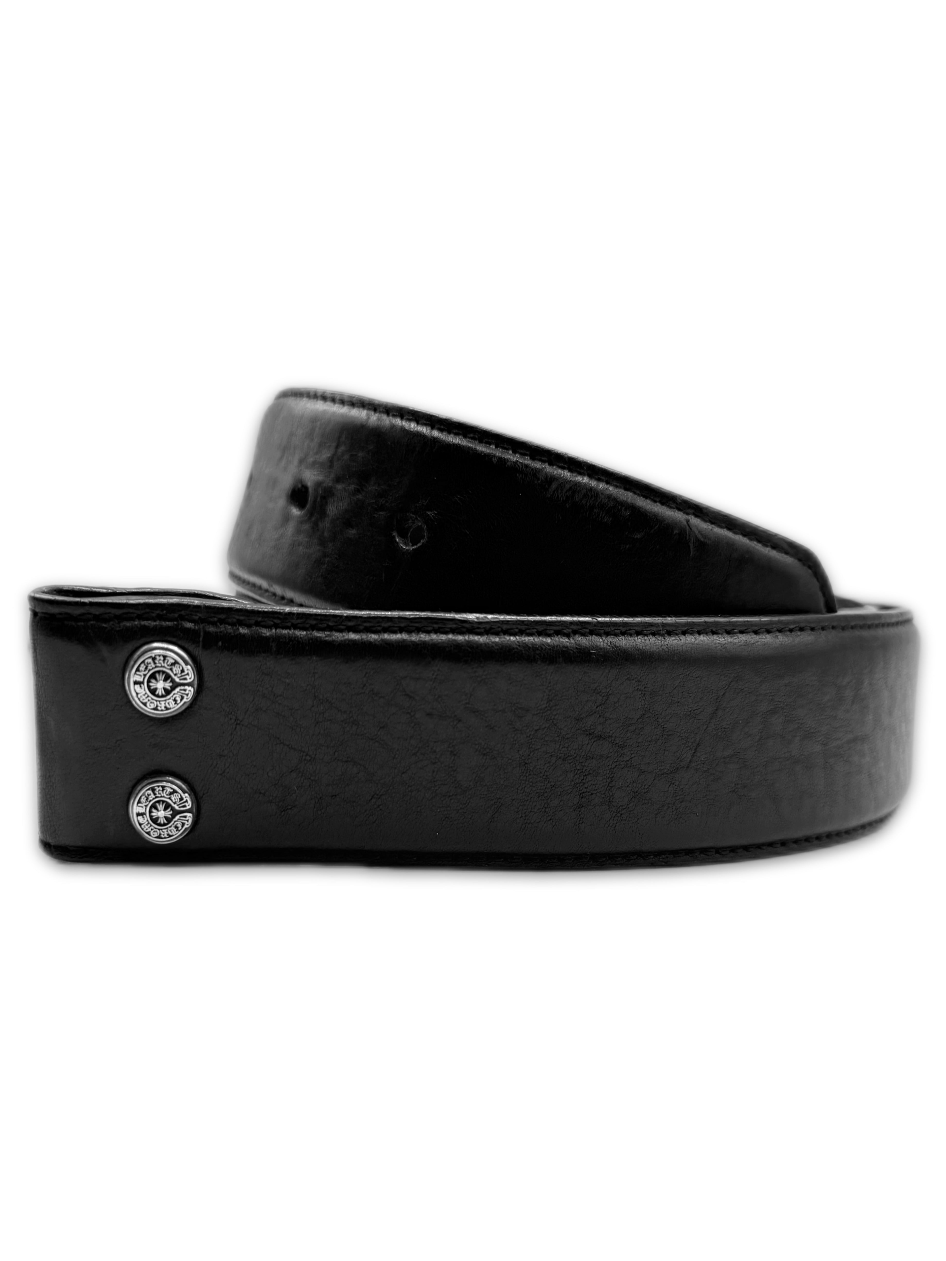 Chrome Hearts Black Leather .925 Silver Belt