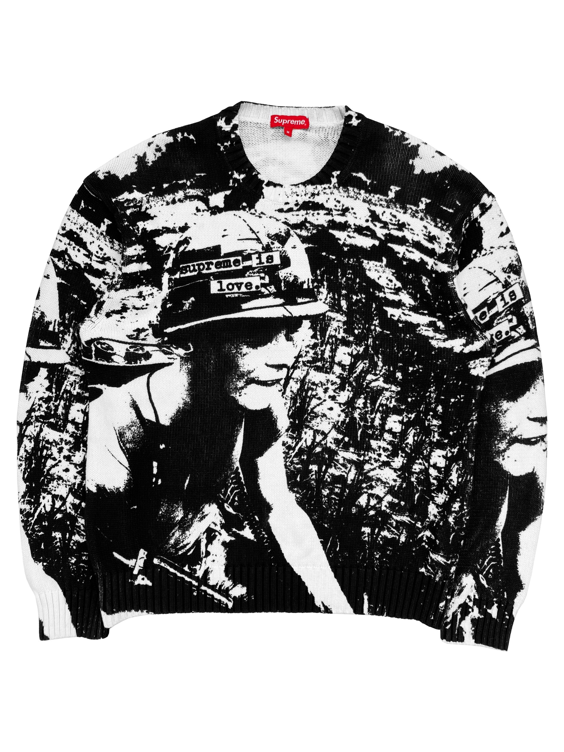 FW19 Supreme “Meat is Murder” Full Print Black Knitted Sweater