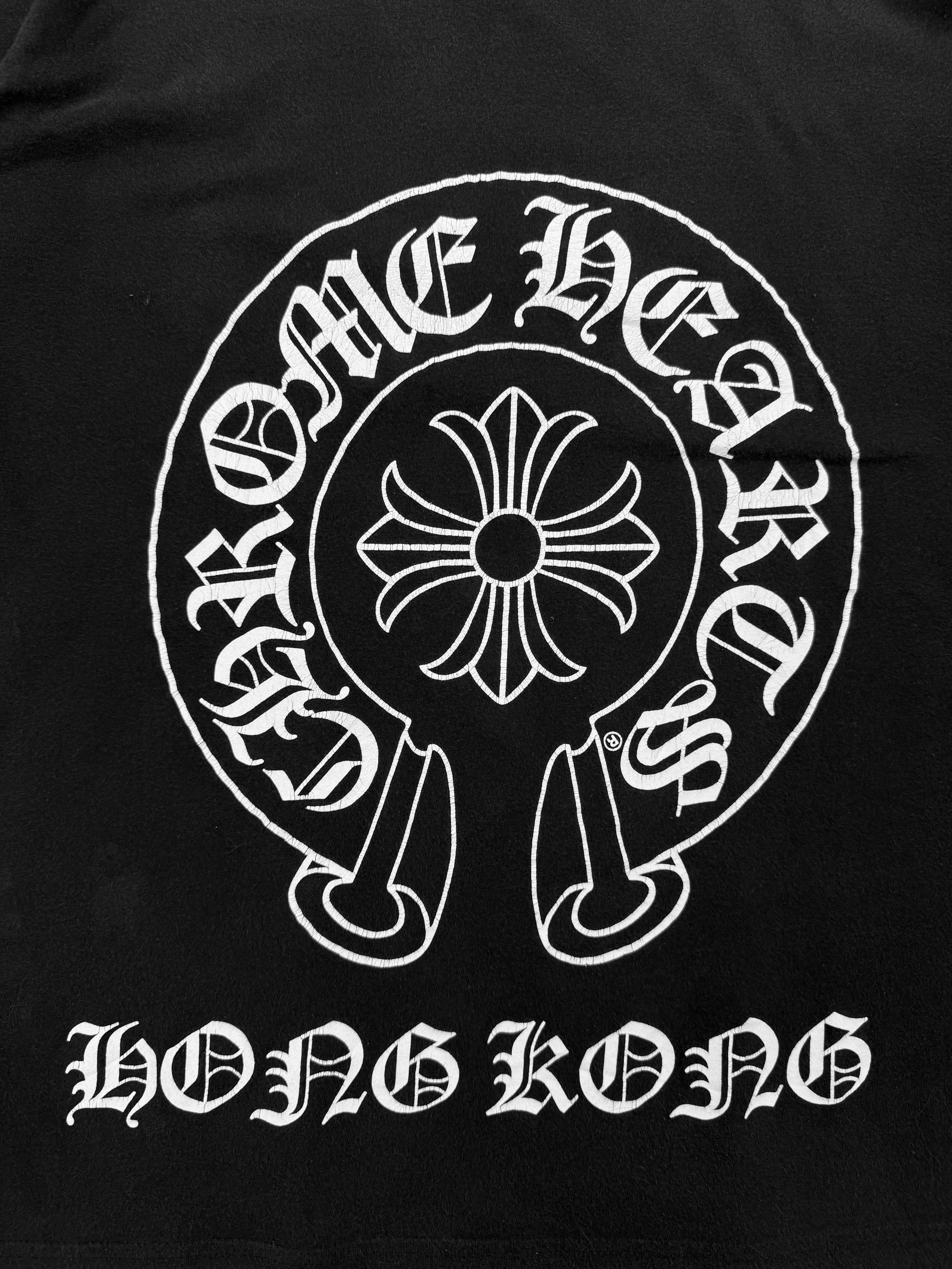 Chrome Hearts Hong Kong Exclusive Logo Black Horseshoe T-Shirt