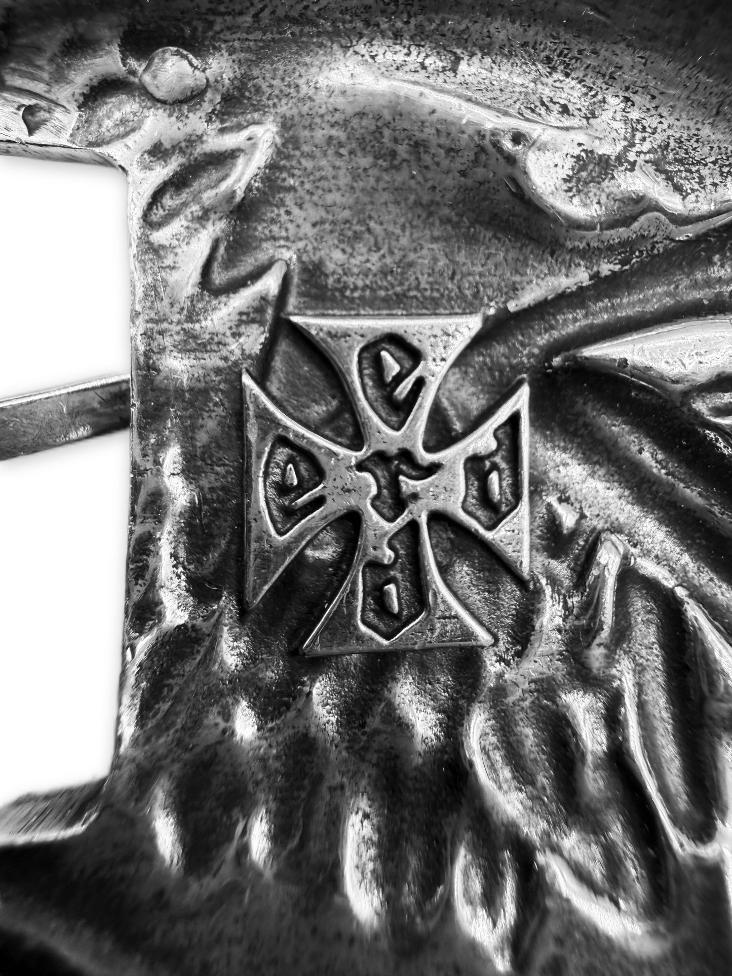 Enfants Riches Deprimes Eagle Buckle Studded While Leather Belt